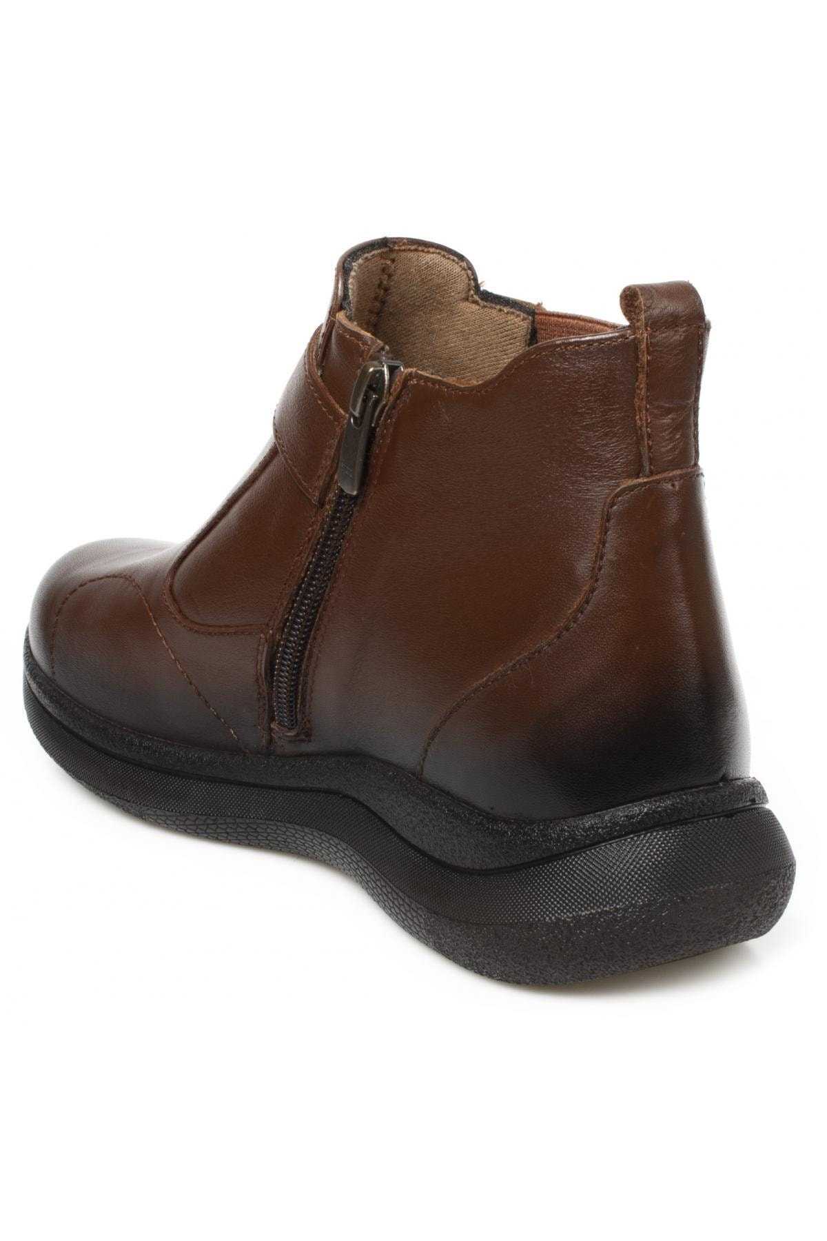 چکمه کوتاه Emma-g کفش چرم زنانه قهوهای مایل به زرد