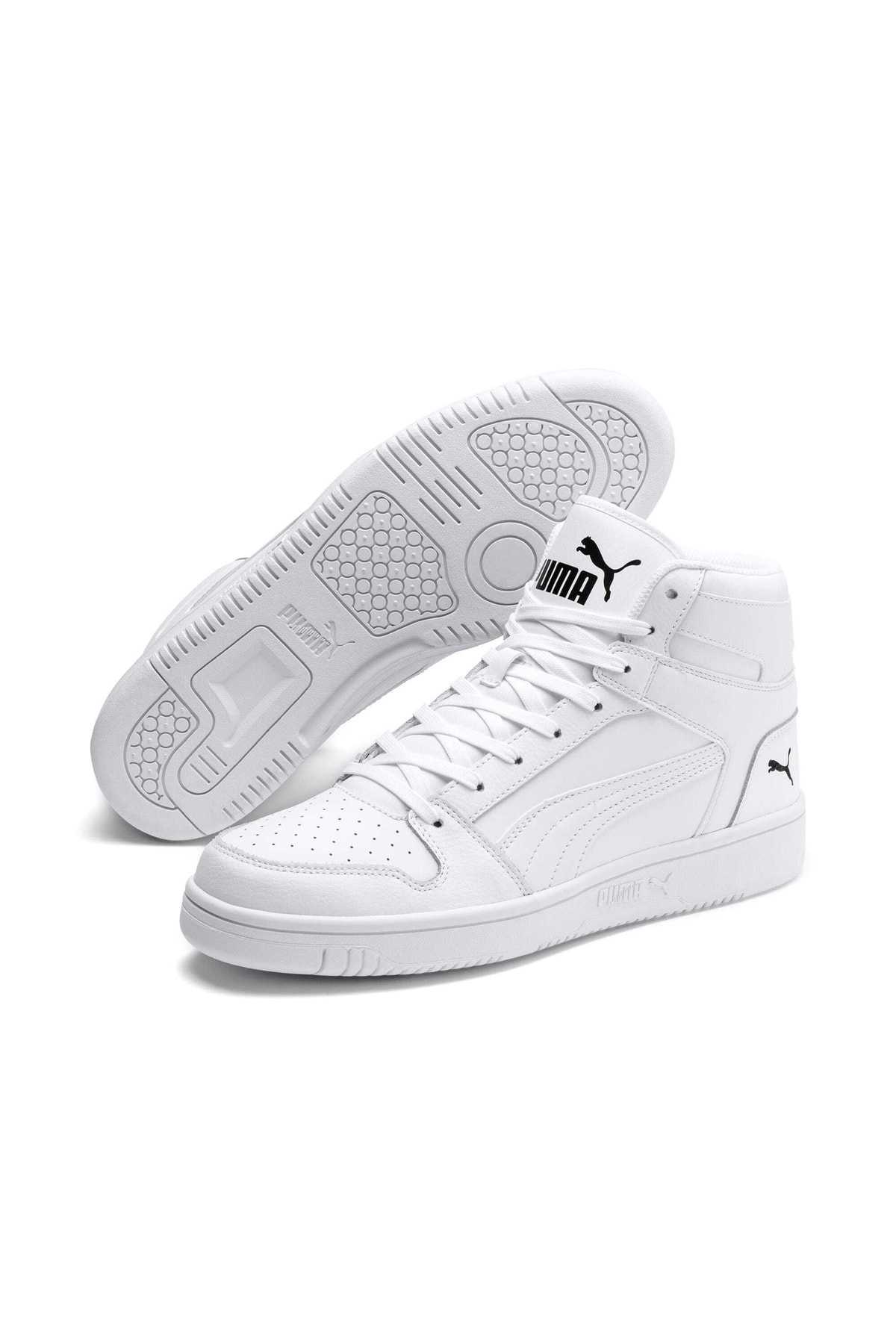 کفش کتانی بلند یونیسکس Rebound Hi v6 سفید مشکی خاکستری