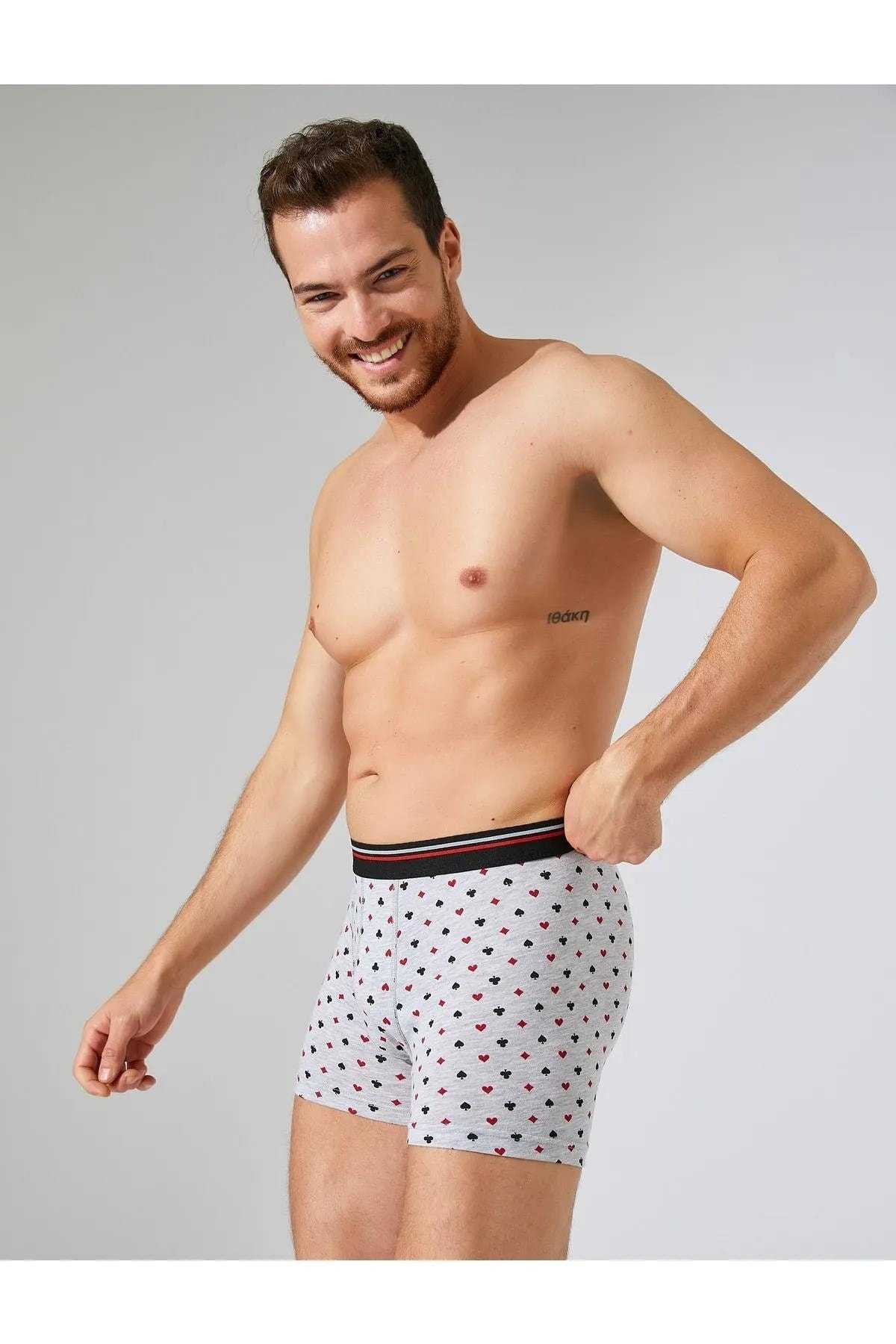 3 بسته باکسر طرح دار پنبه ای