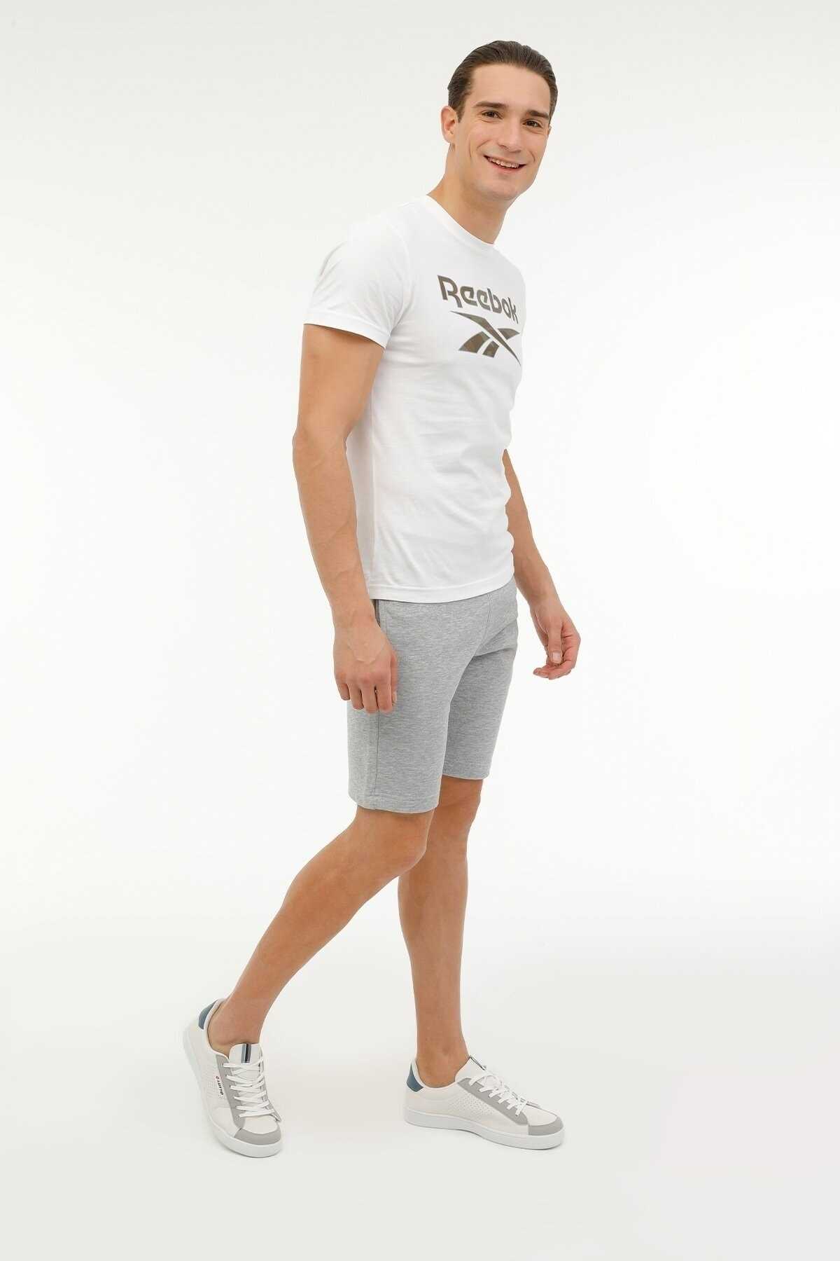 شورت مردانه خاکستری کوتاه ساق چپ Rı Ft