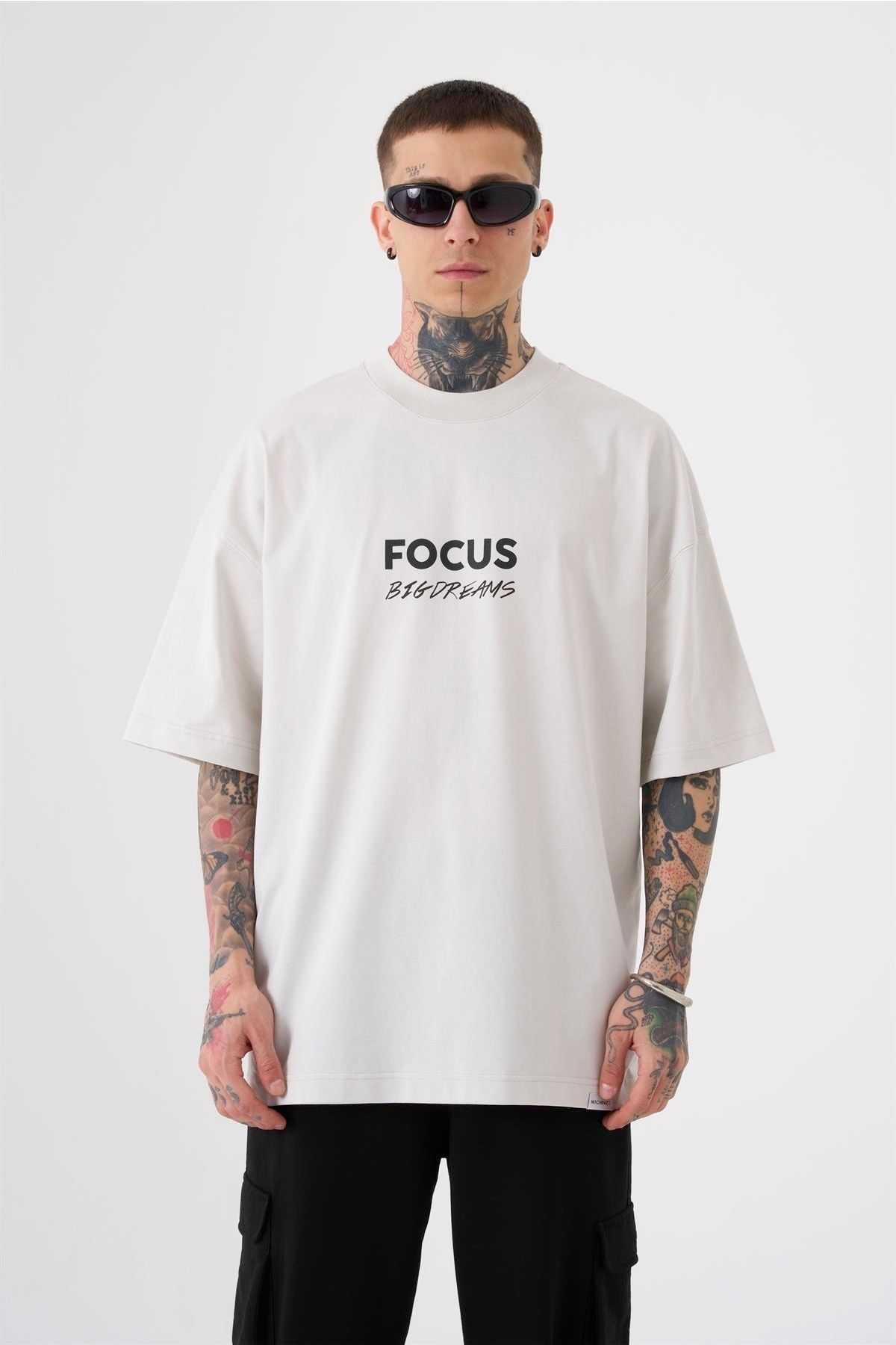 تیشرت چاپی Focus Big Dreams Gray