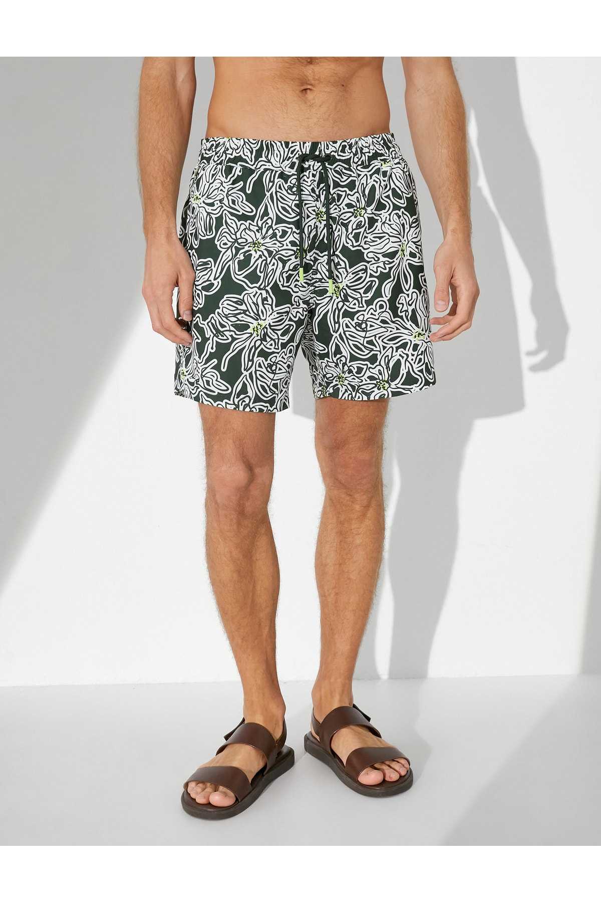 مایو شلوارک گلدار توری دور کمر