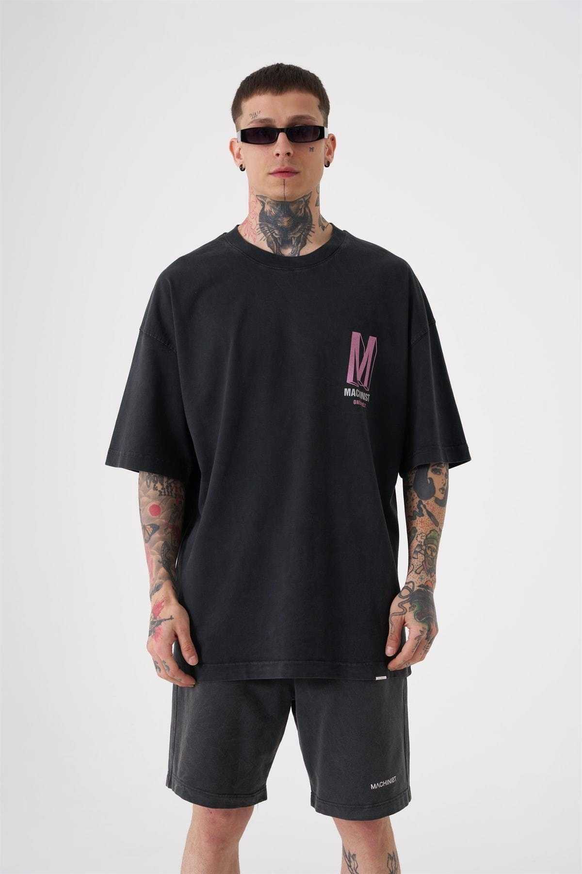 تیشرت پرینت شسته ONENINE87 ASP-PINK