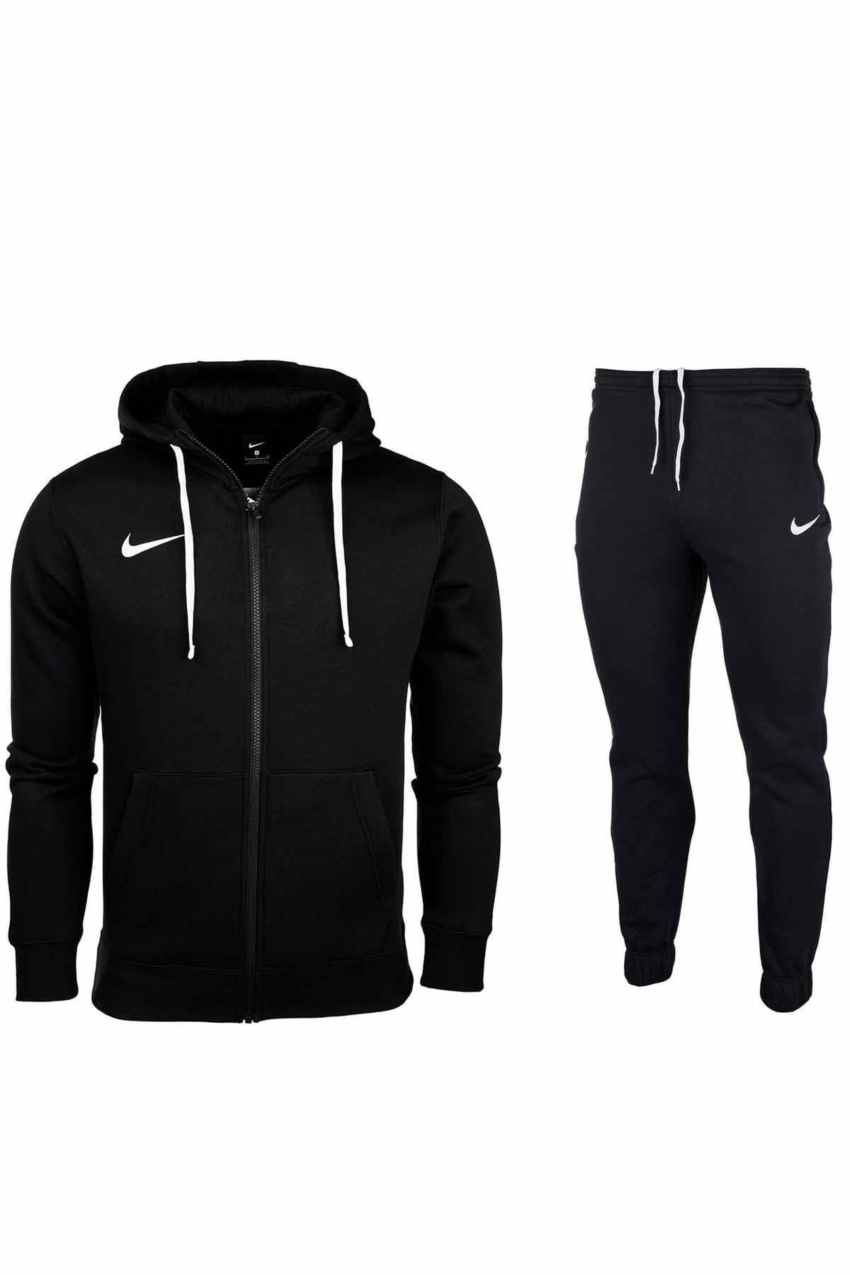 لباس ورزشی مردانه پارچه نخی مردانه (با داخل پشمی) لباس ورزشی مردانه Nk1000-مشکی