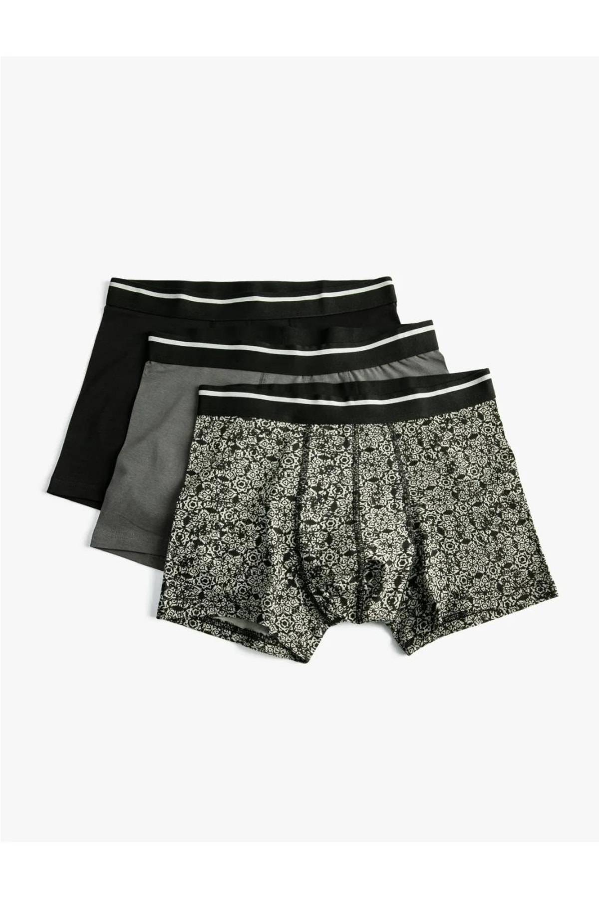 ست باکسر 3 تکه نخی دور کمر الاستیک چاپ قومی