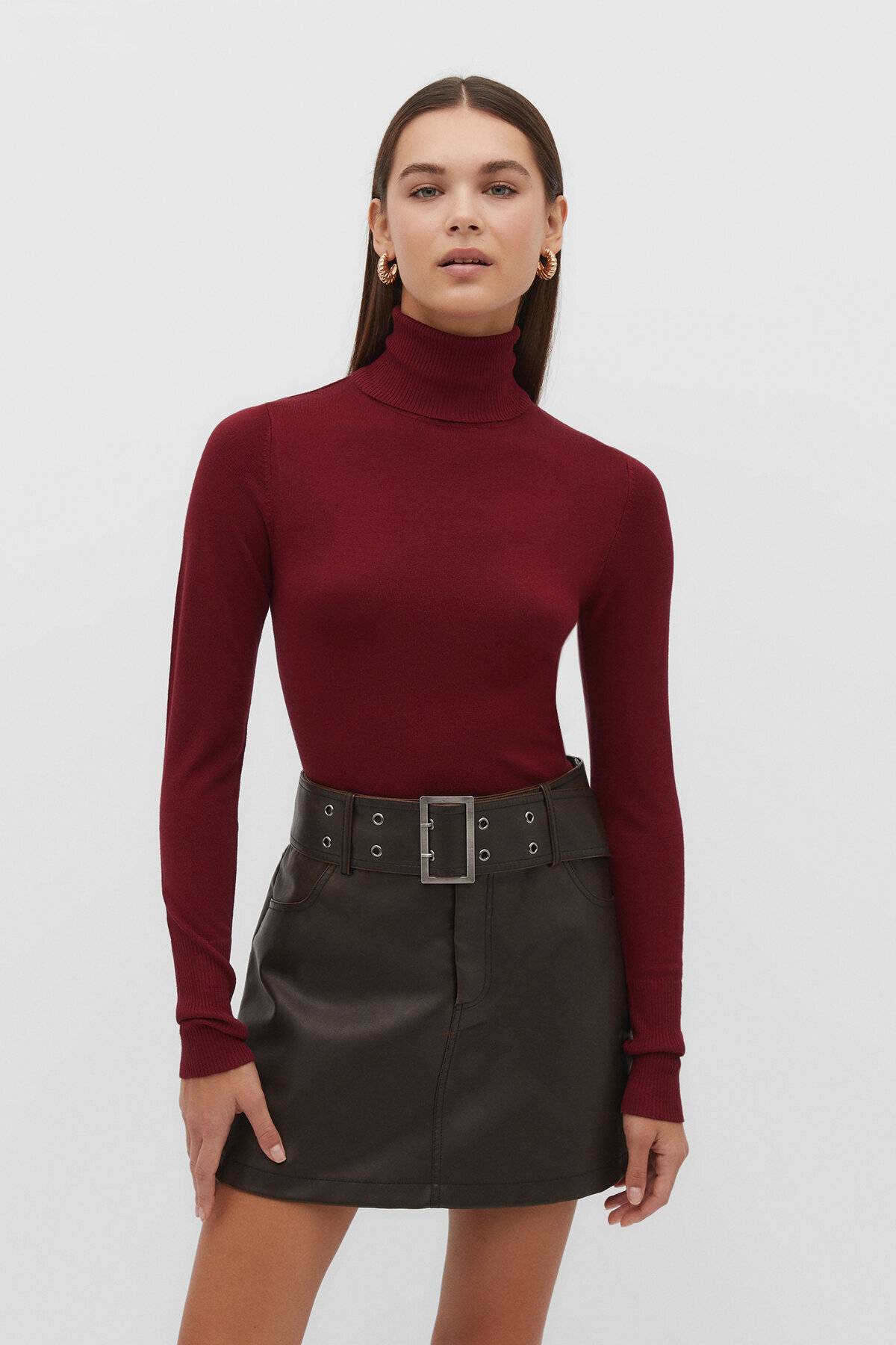 ژاکت بافتنی یقه بلند