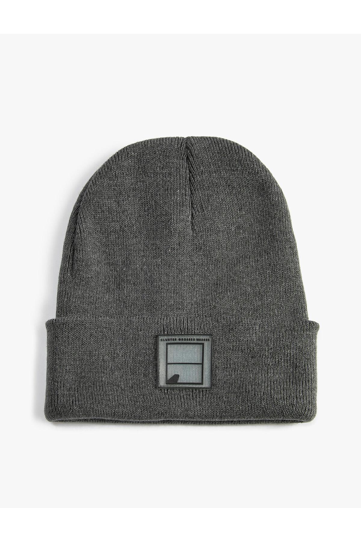 کلاه بافتنی برچسب تاشو پشم دوزی مخلوط