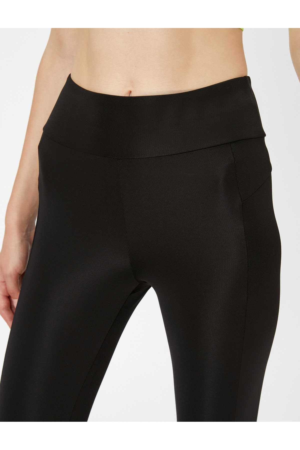 شلوار ساق بلند ورزشی پایه برش کمر بلند