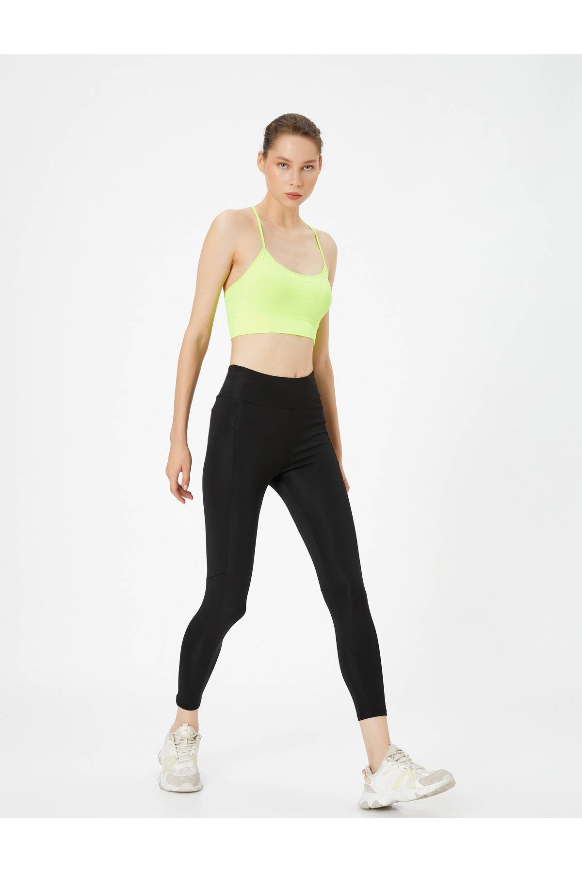 شلوار ساق بلند ورزشی پایه برش کمر بلند