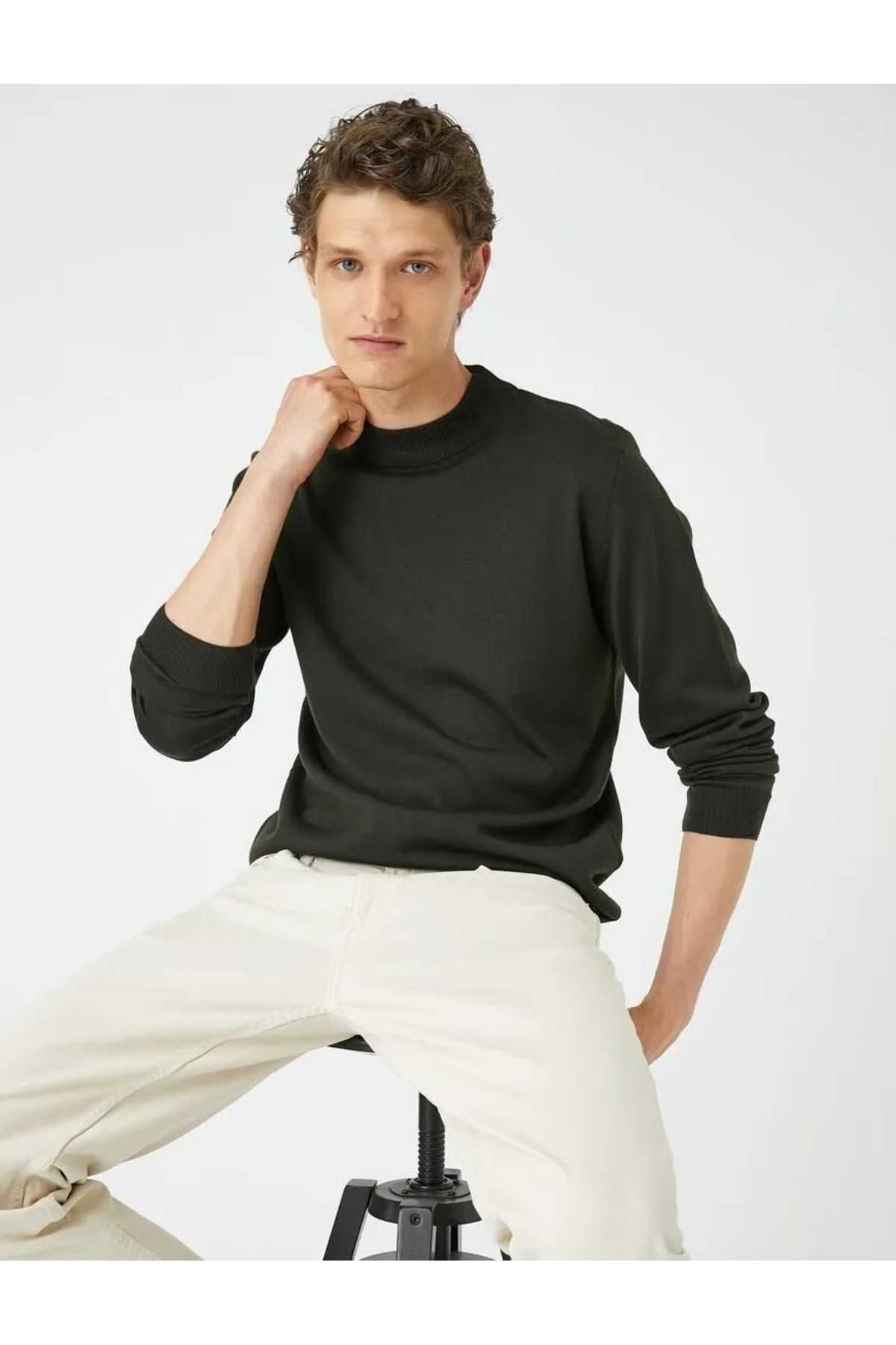 ژاکت بافتنی پایه آستین بلند نیم یقه یقه