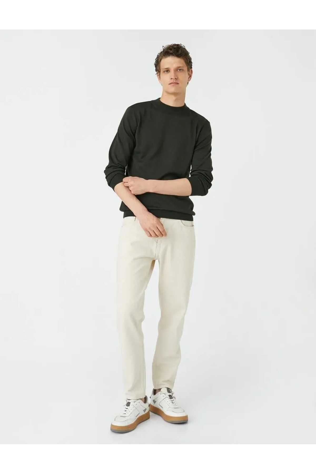 ژاکت بافتنی پایه آستین بلند نیم یقه یقه