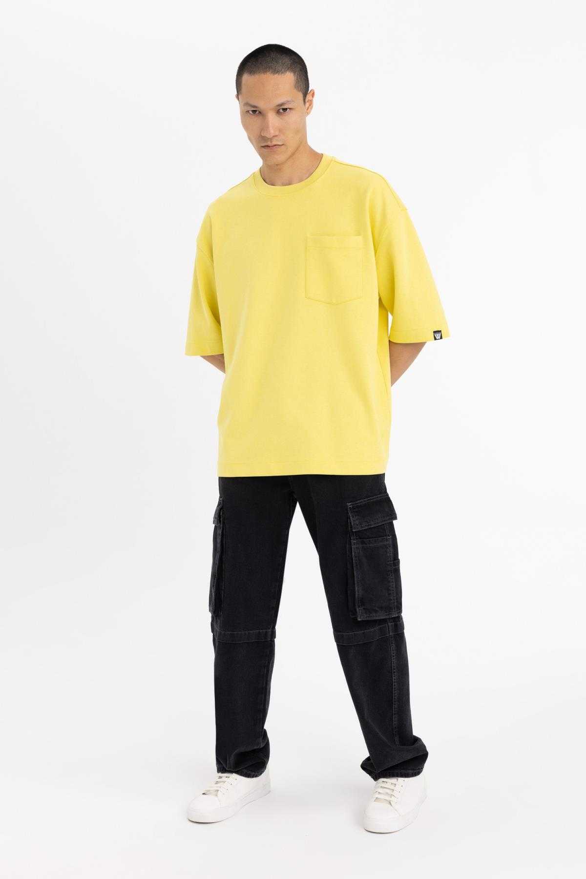 تیشرت یقه پرینت شل و گشاد