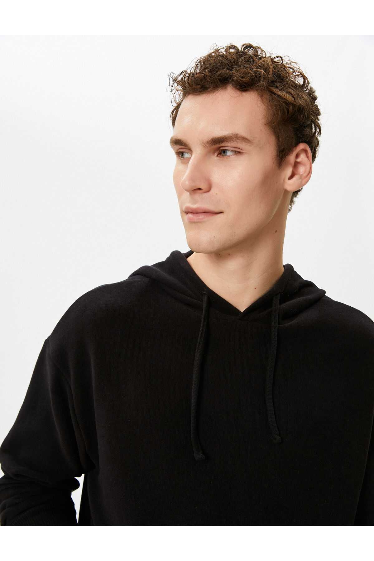 آستین بلند جیبی کانگورو ساده هودی