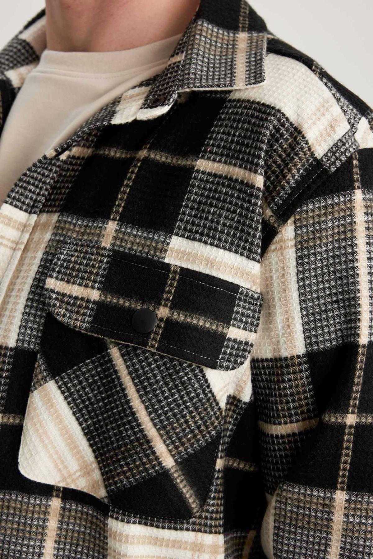 پیراهن آستین بلند نخی ریلکس فیت