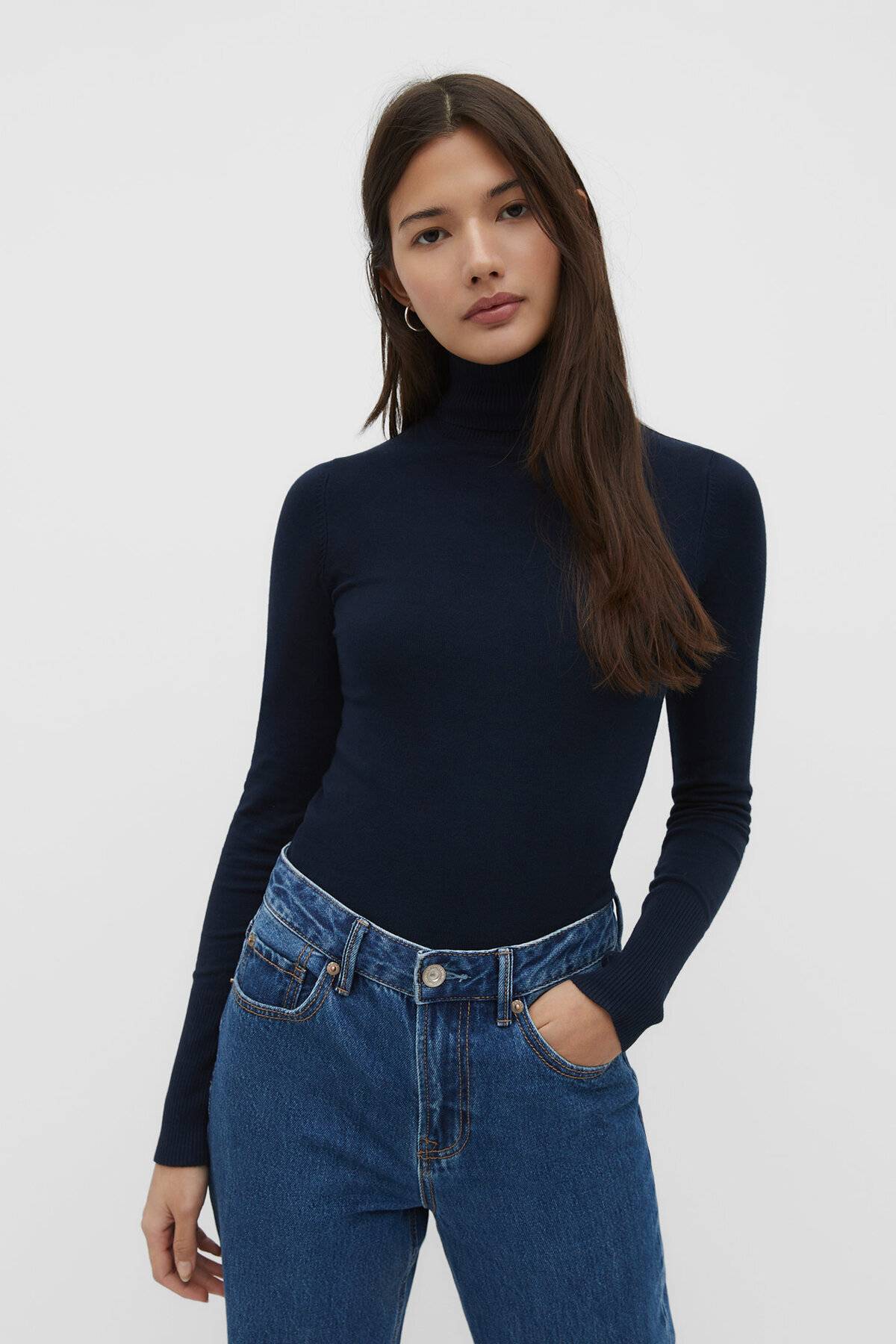 ژاکت بافتنی یقه بلند