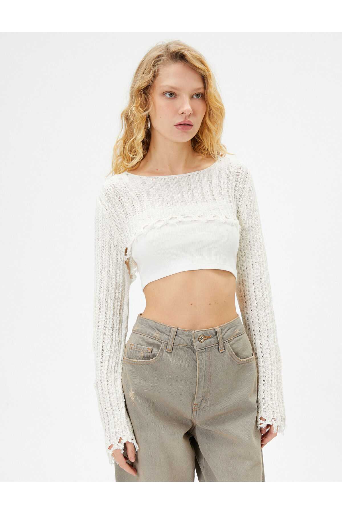 ژاکت آستین بلند یقه گرد