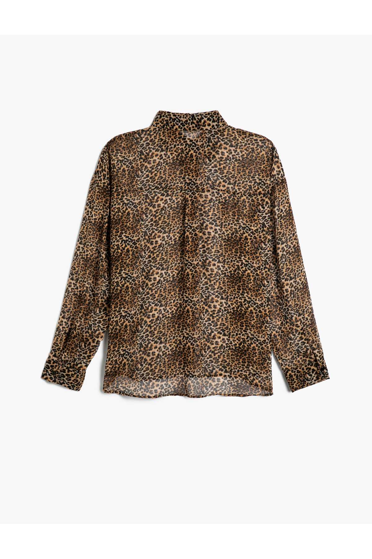 پیراهن آستین بلند با طرح پلنگی