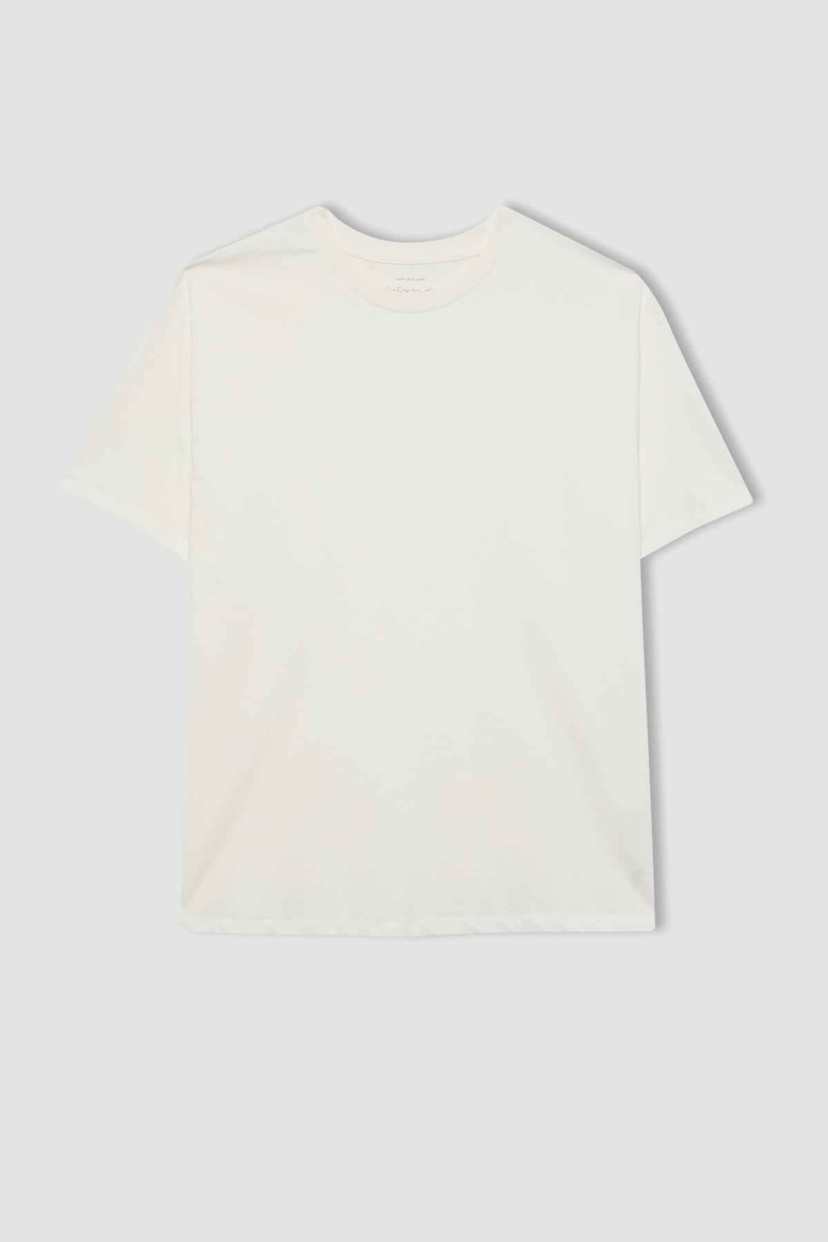 تیشرت آستین کوتاه یقه ورزشکار DeFactoFit Oversize Fit