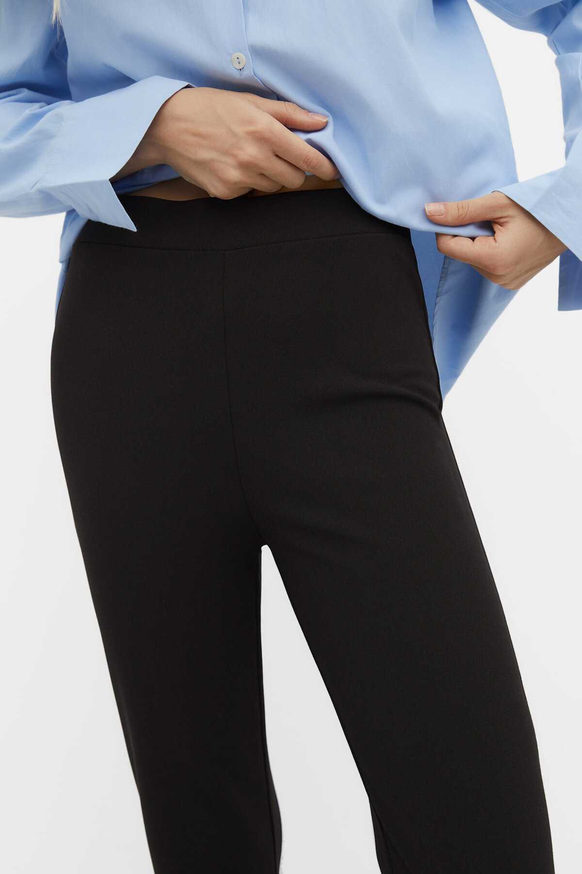 شلوار ساق بافتنی ساده