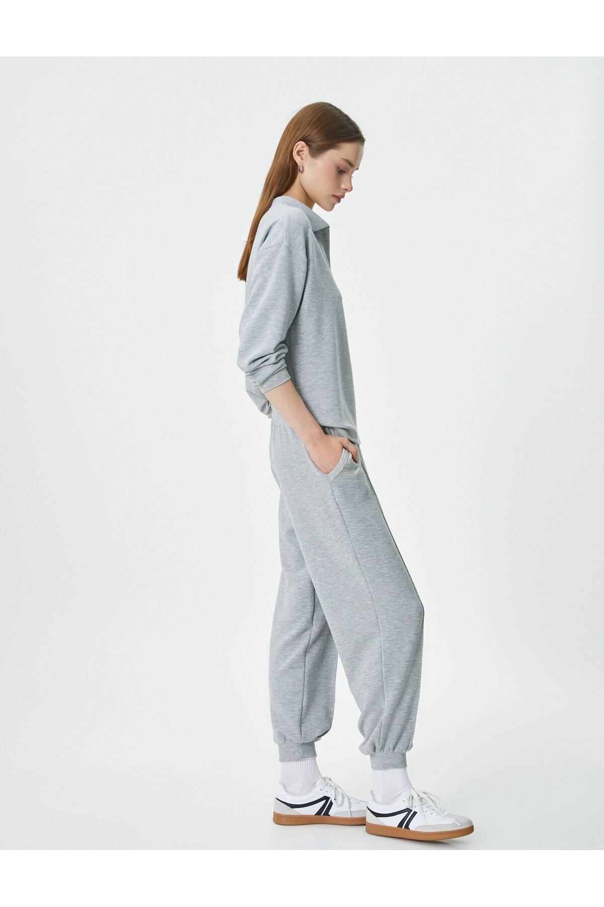 شلوار ورزشی جوگر با جیب توری ویسکوز آجدار