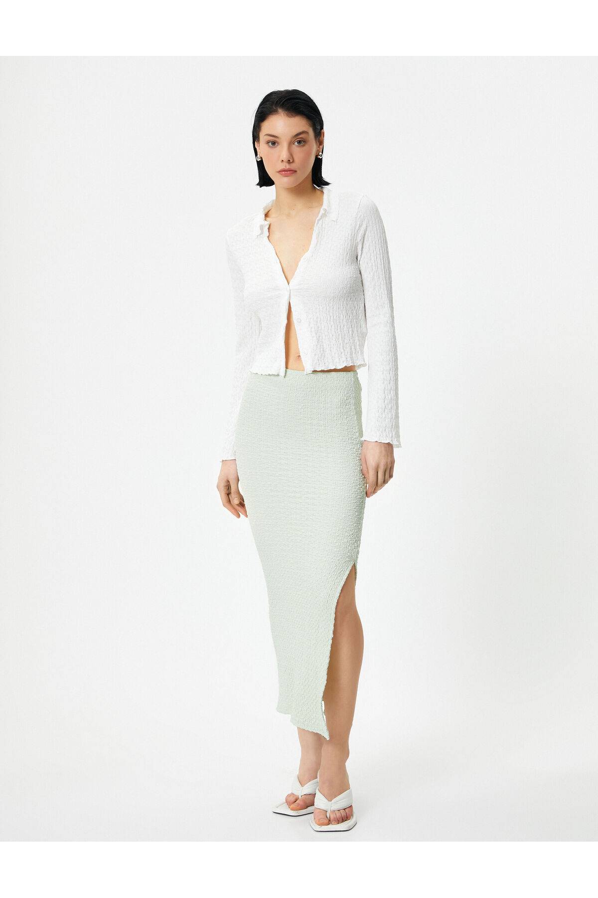 چاک دامن میدی با کمر معمولی