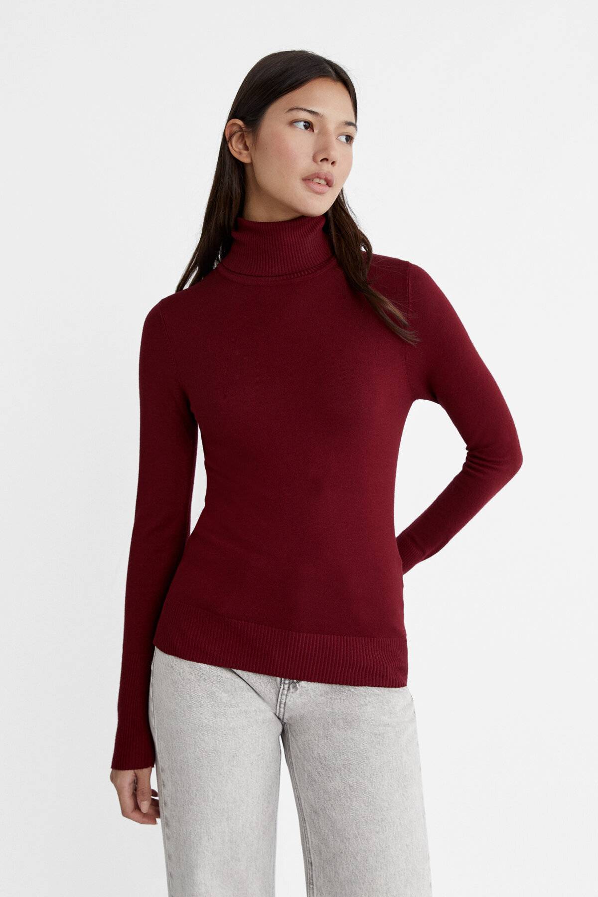 ژاکت بافتنی یقه بلند