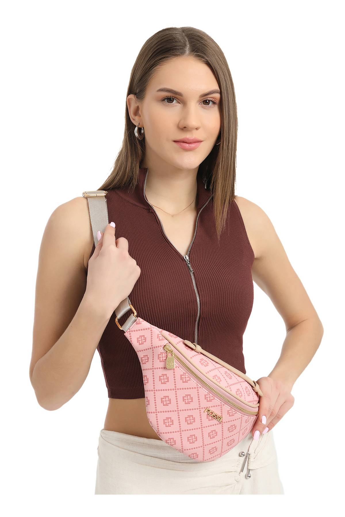 کیف کمری زنانه 42x13x11 سانتی متری صورتی 05FM24Y1000