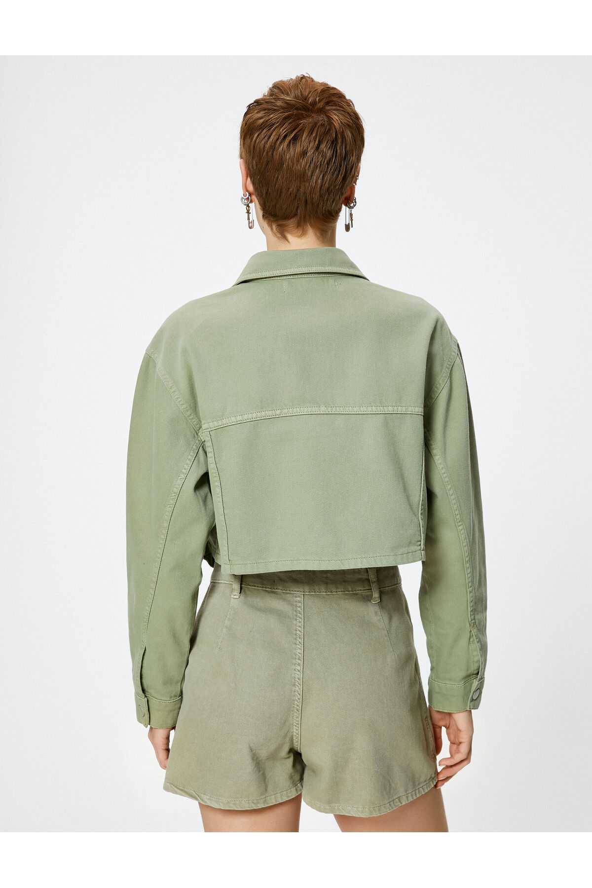 کت جین با جیب باری و پنبه فلپ