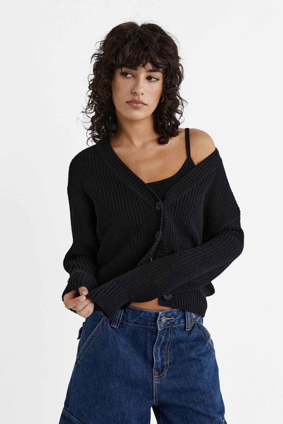 ژاکت بافتنی دکمه دار