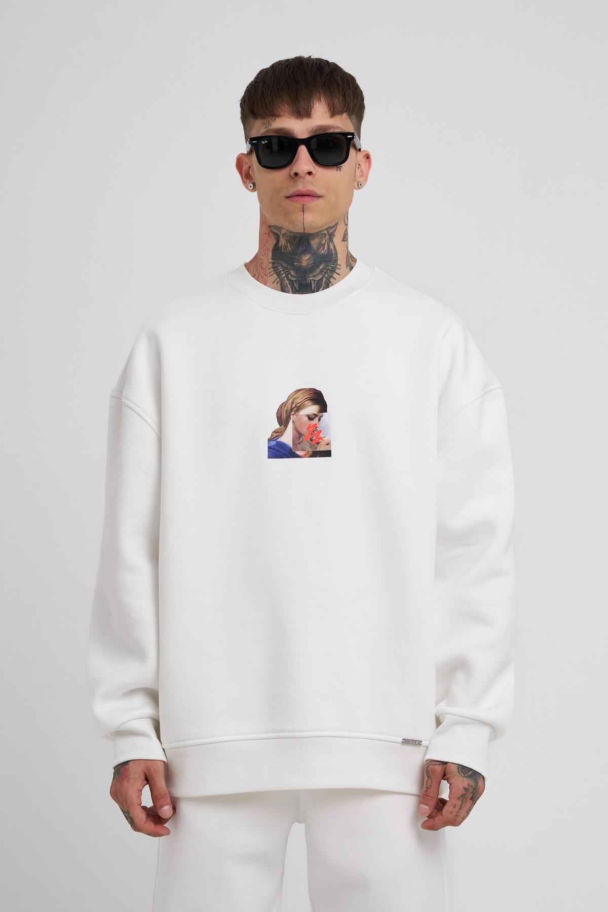 سویشرت مردانه Oversize Holiness Basic ECRU