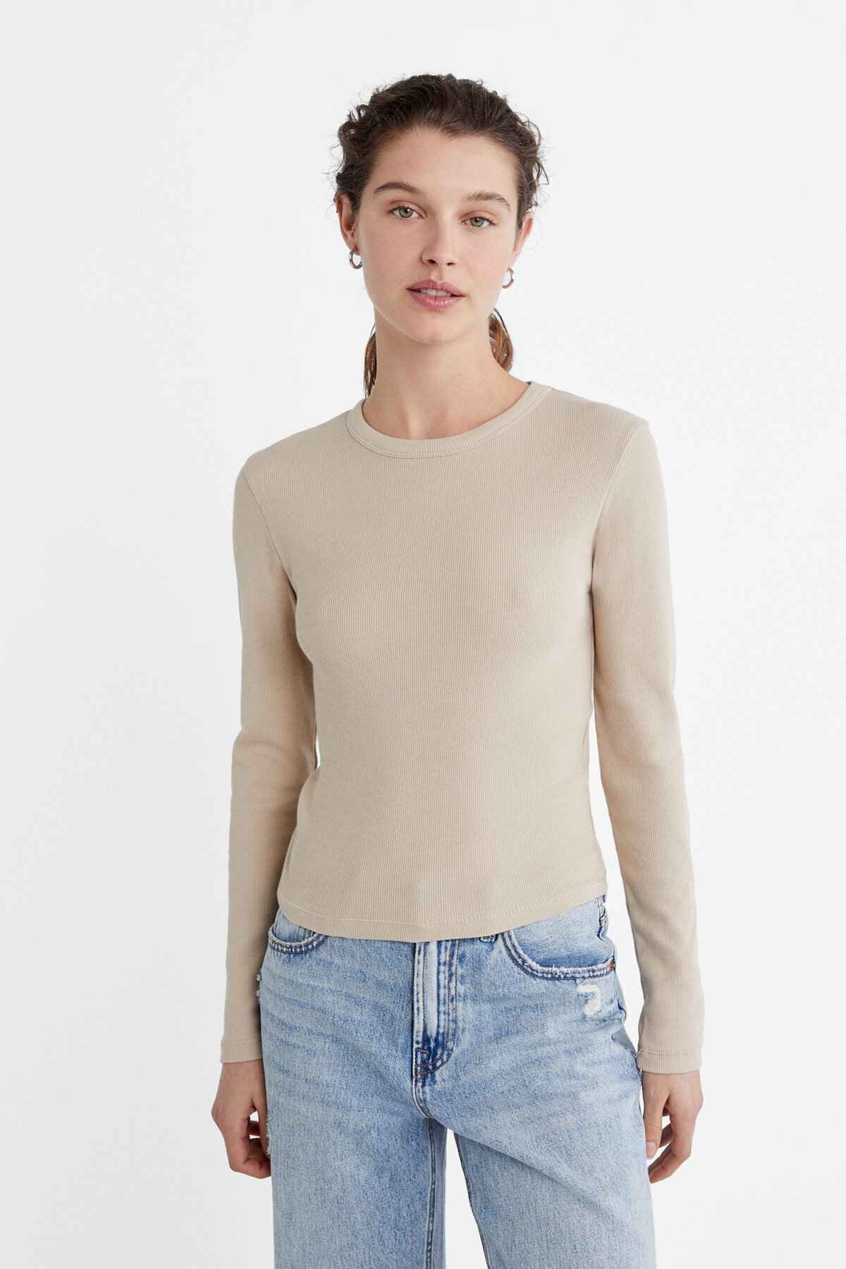 تیشرت آجدار آستین بلند