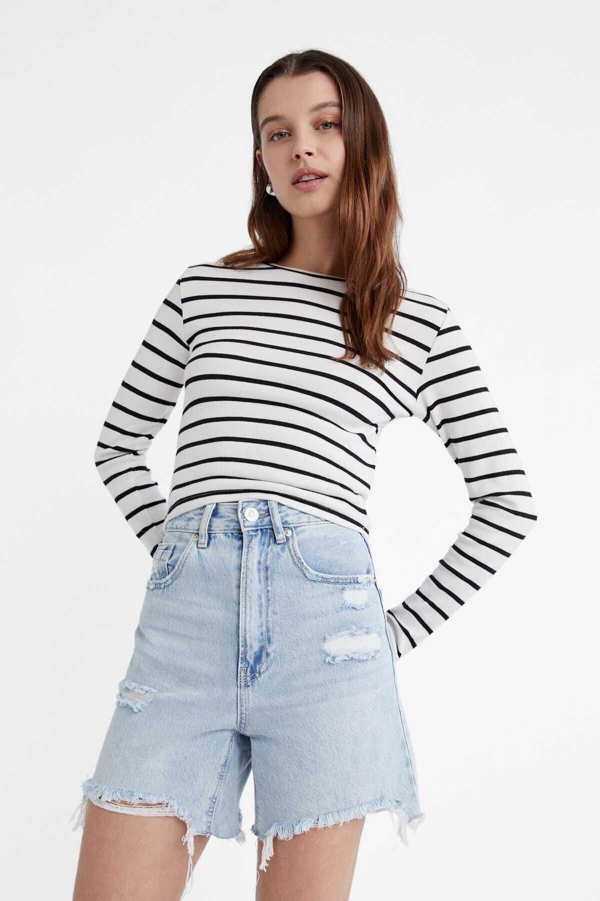 شورت جین بلند زنانه اکرو