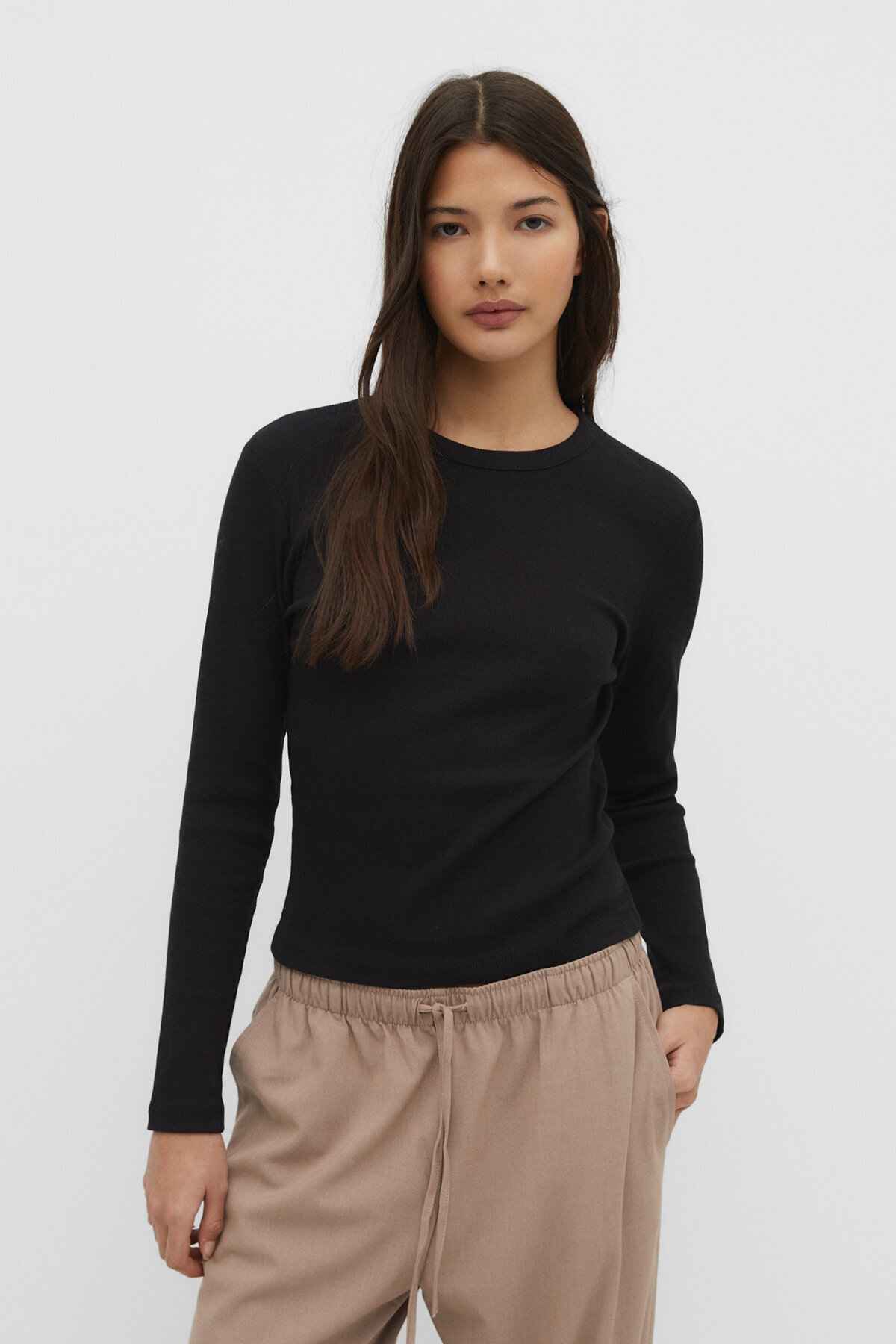 تیشرت آجدار آستین بلند