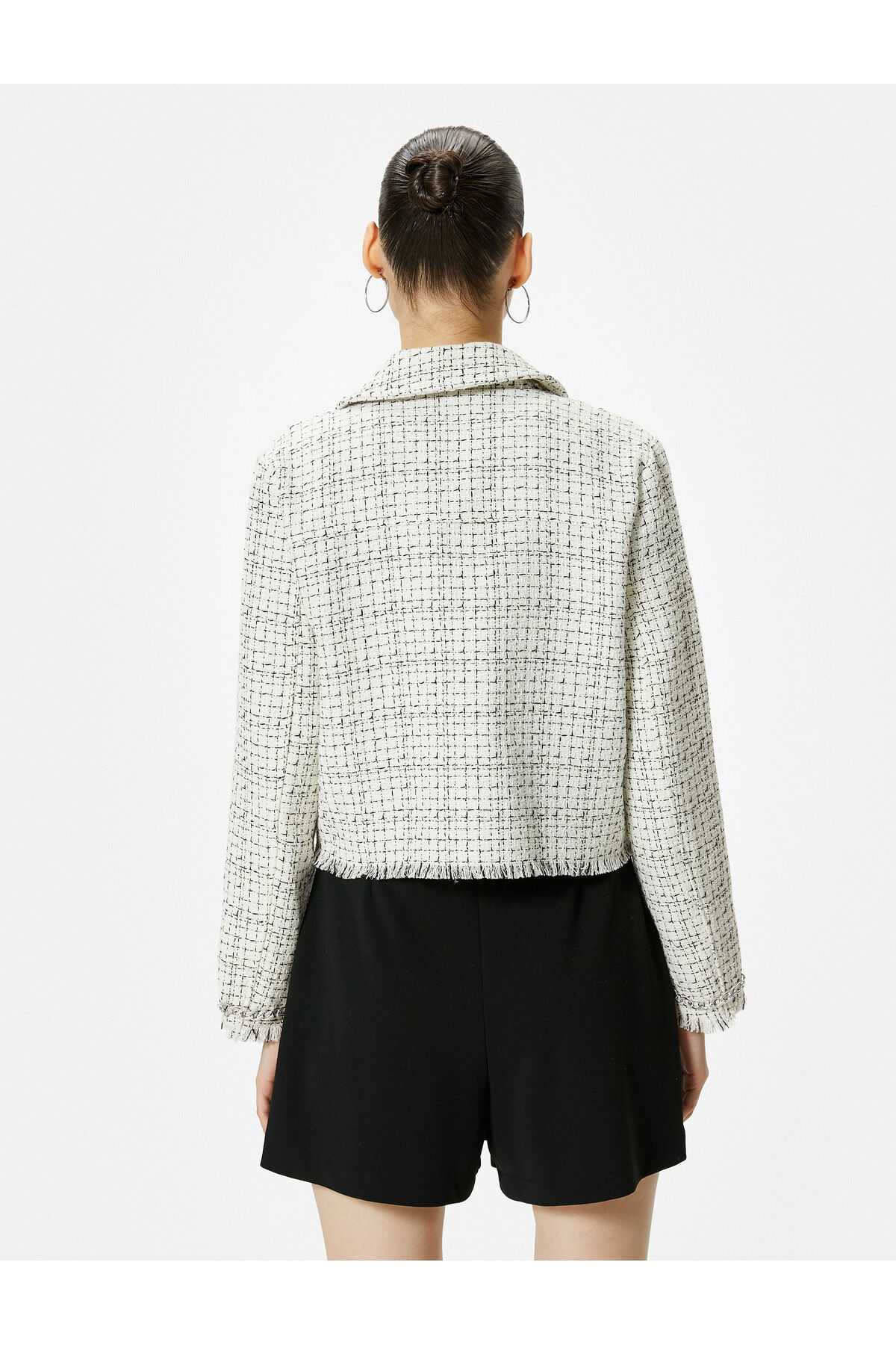 ژاکت تیشرت با جزئیات دکمه نقره ای و جیب فلپ