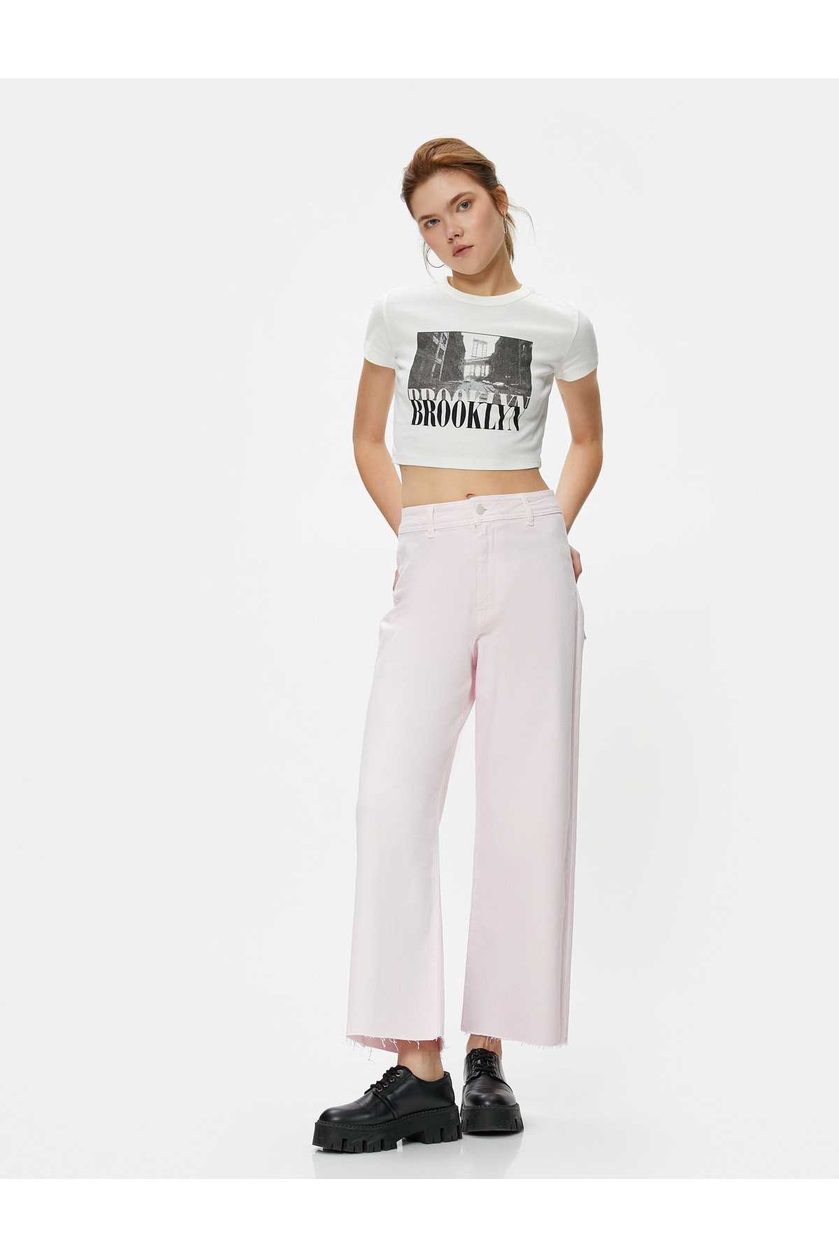 شلوار جین پهن بریده کمر بلند - جین ساندرا