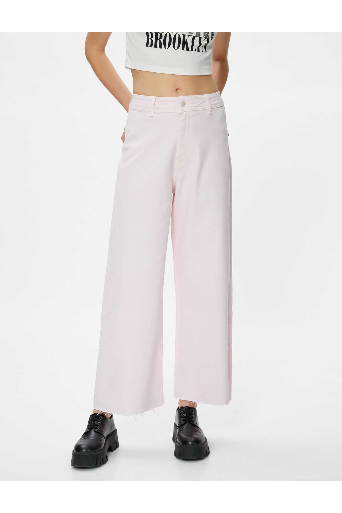 شلوار جین پهن بریده کمر بلند - جین ساندرا