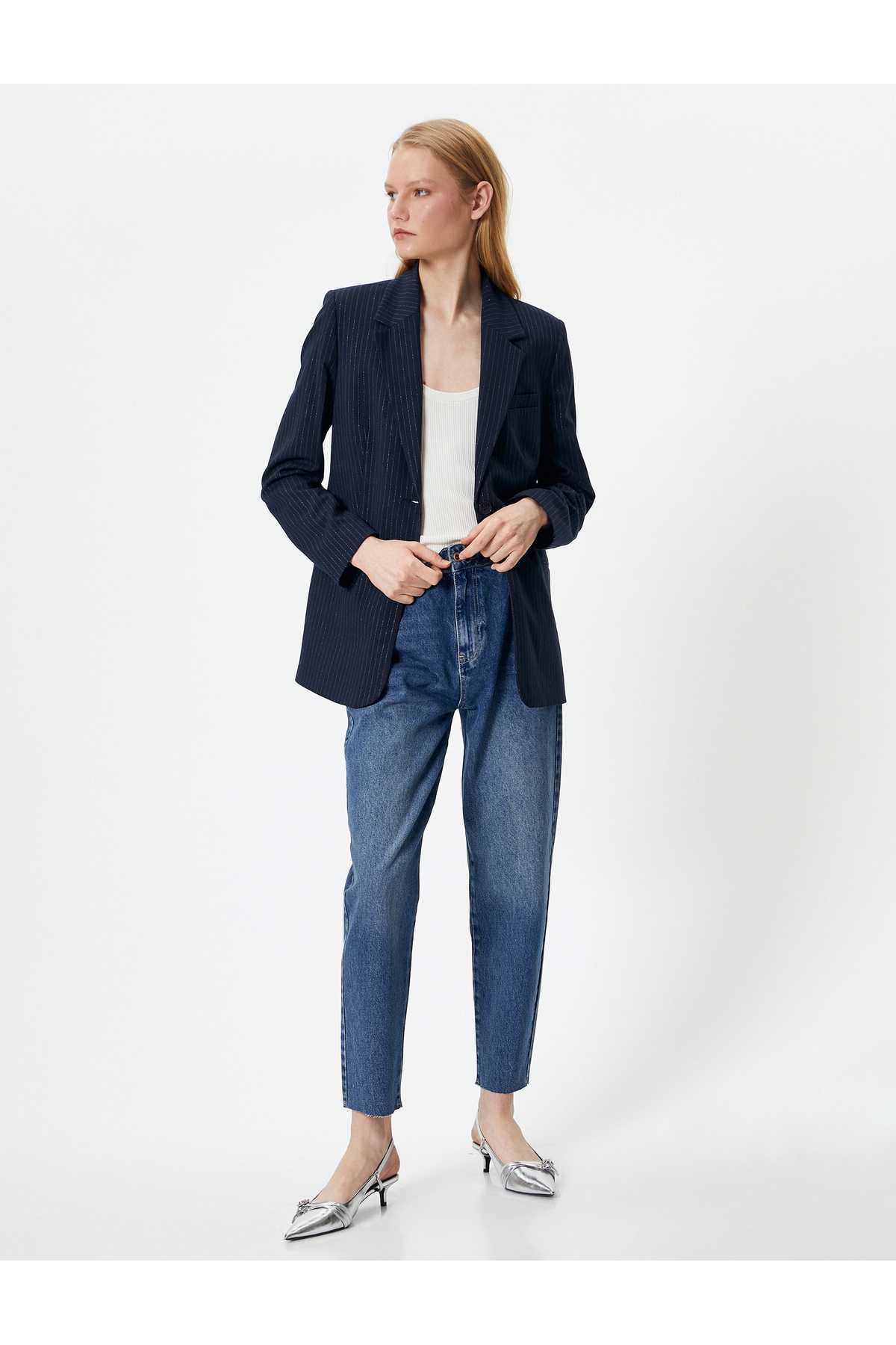 جین جین مامان فیت پنبه جیبی استاندارد - مامان جین