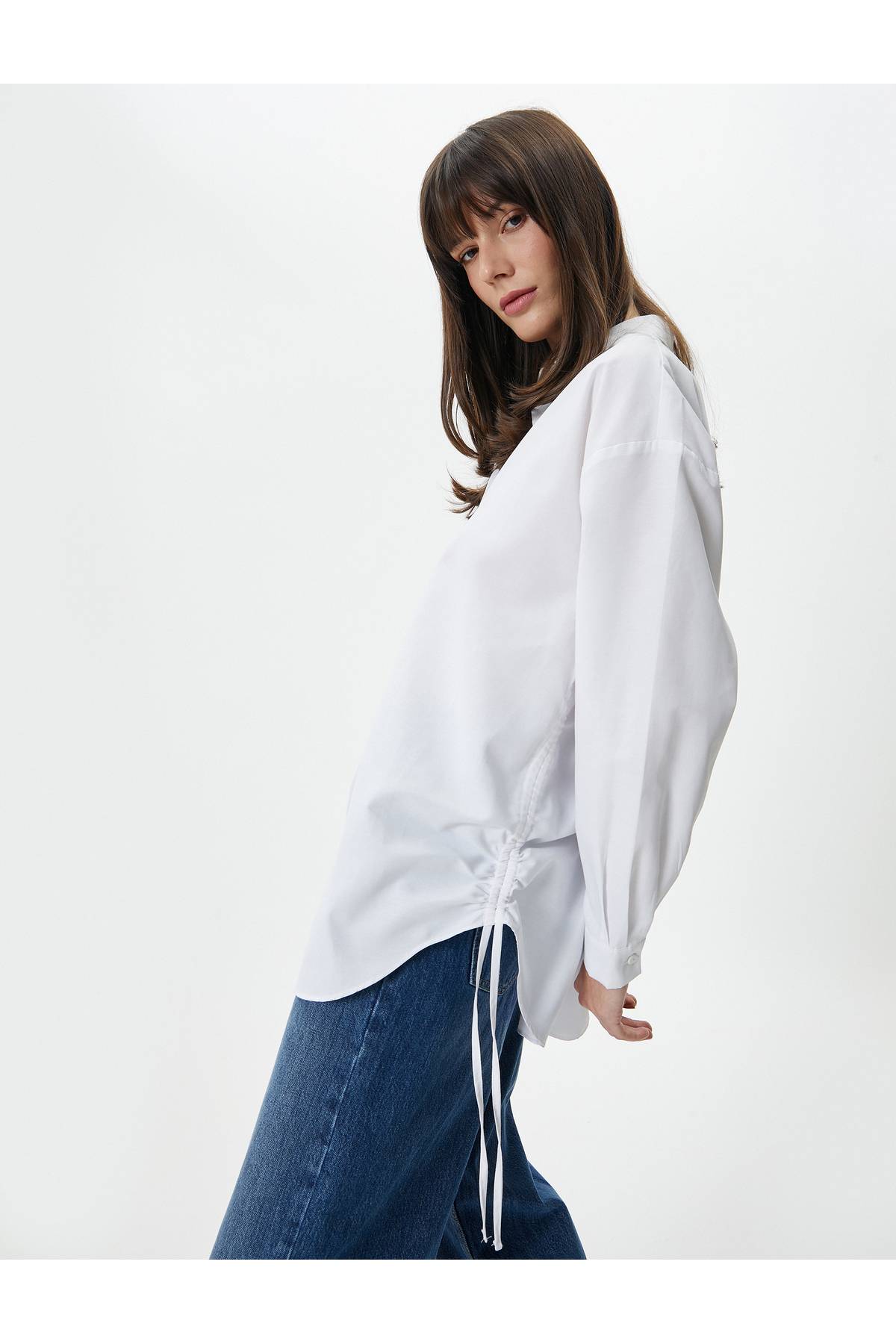 پیراهن آستین بلند دکمه دار