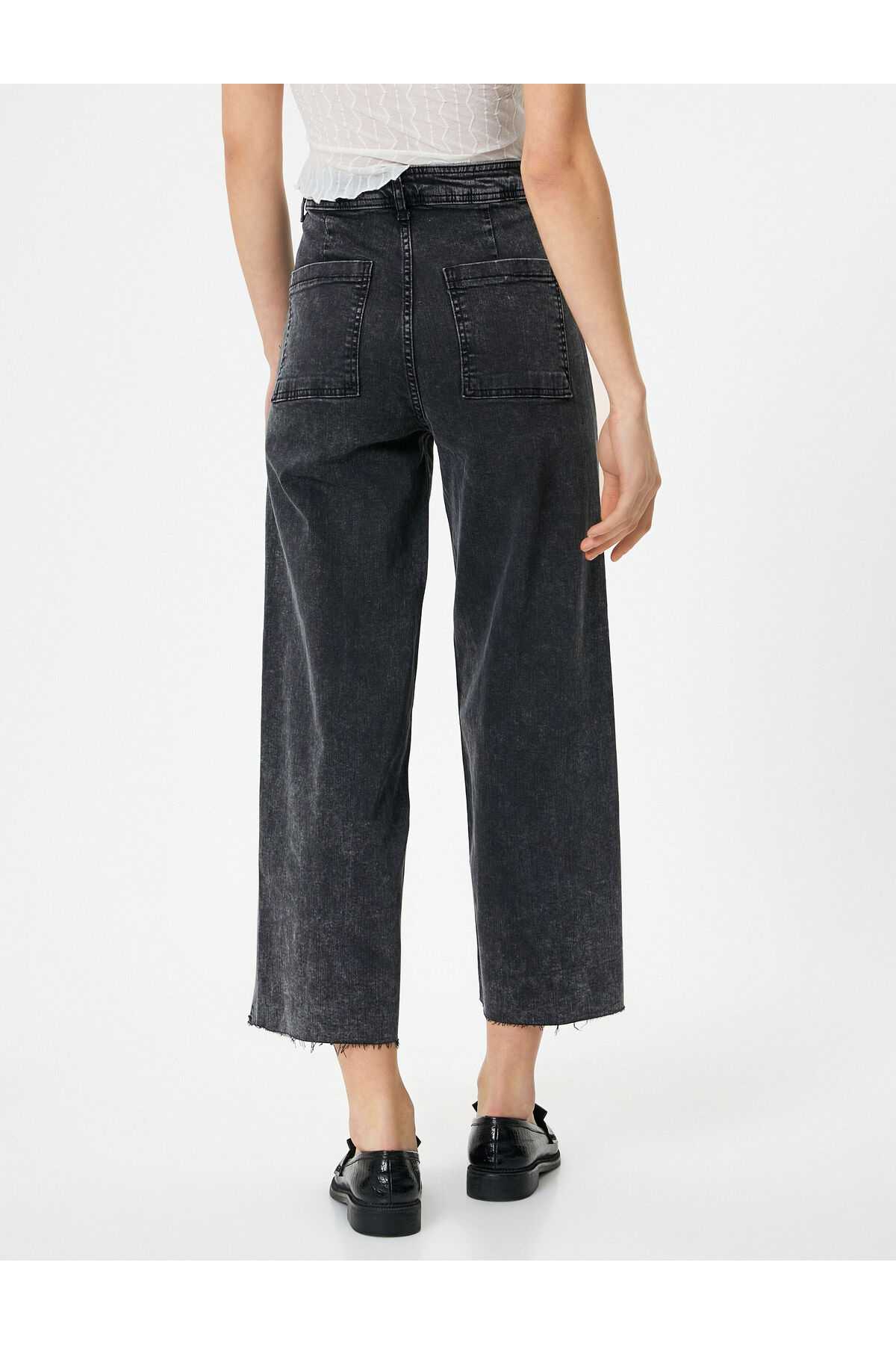 شلوار جین پهن بریده کمر بلند - جین ساندرا