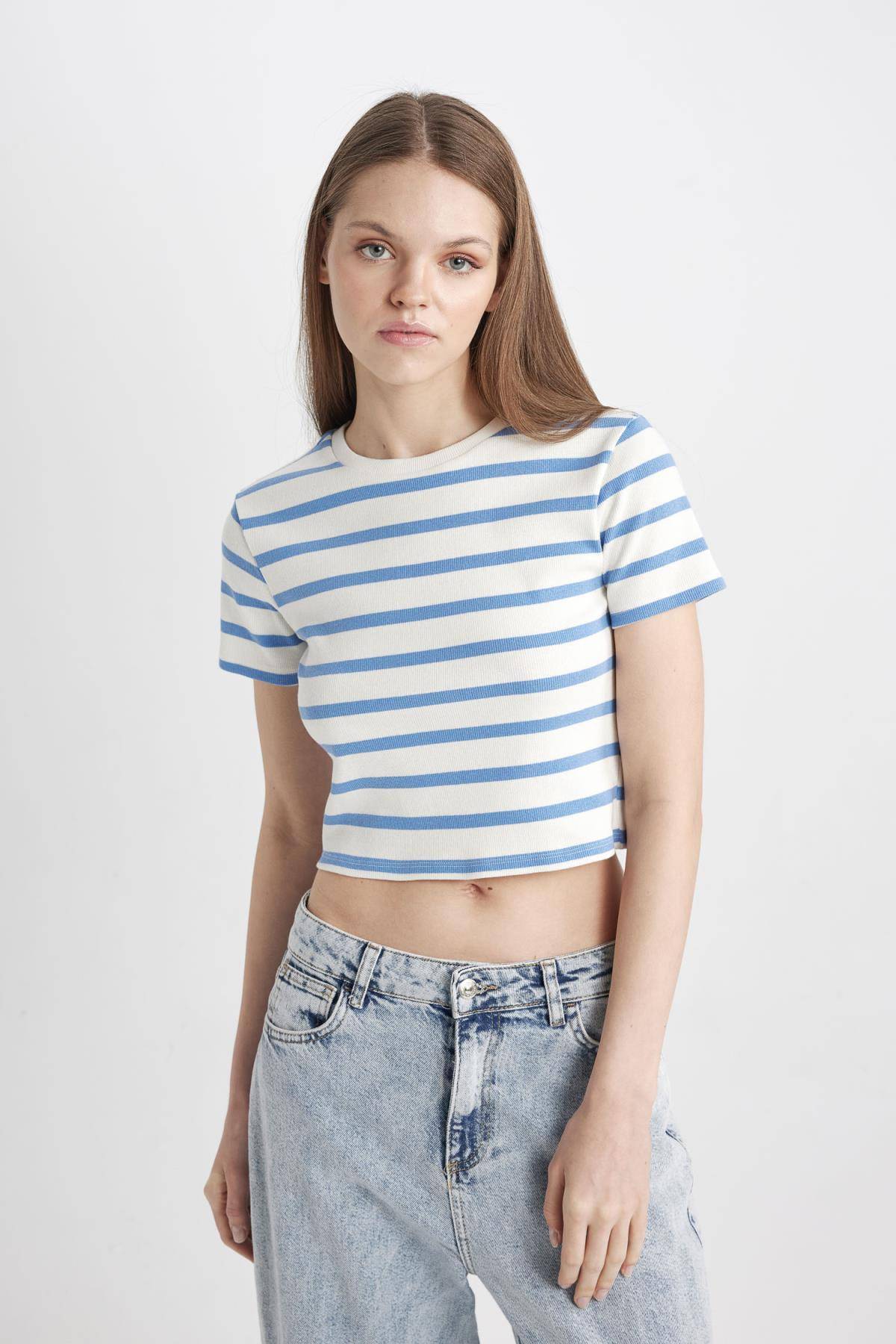 تیشرت آستین کوتاه راه راه باحال