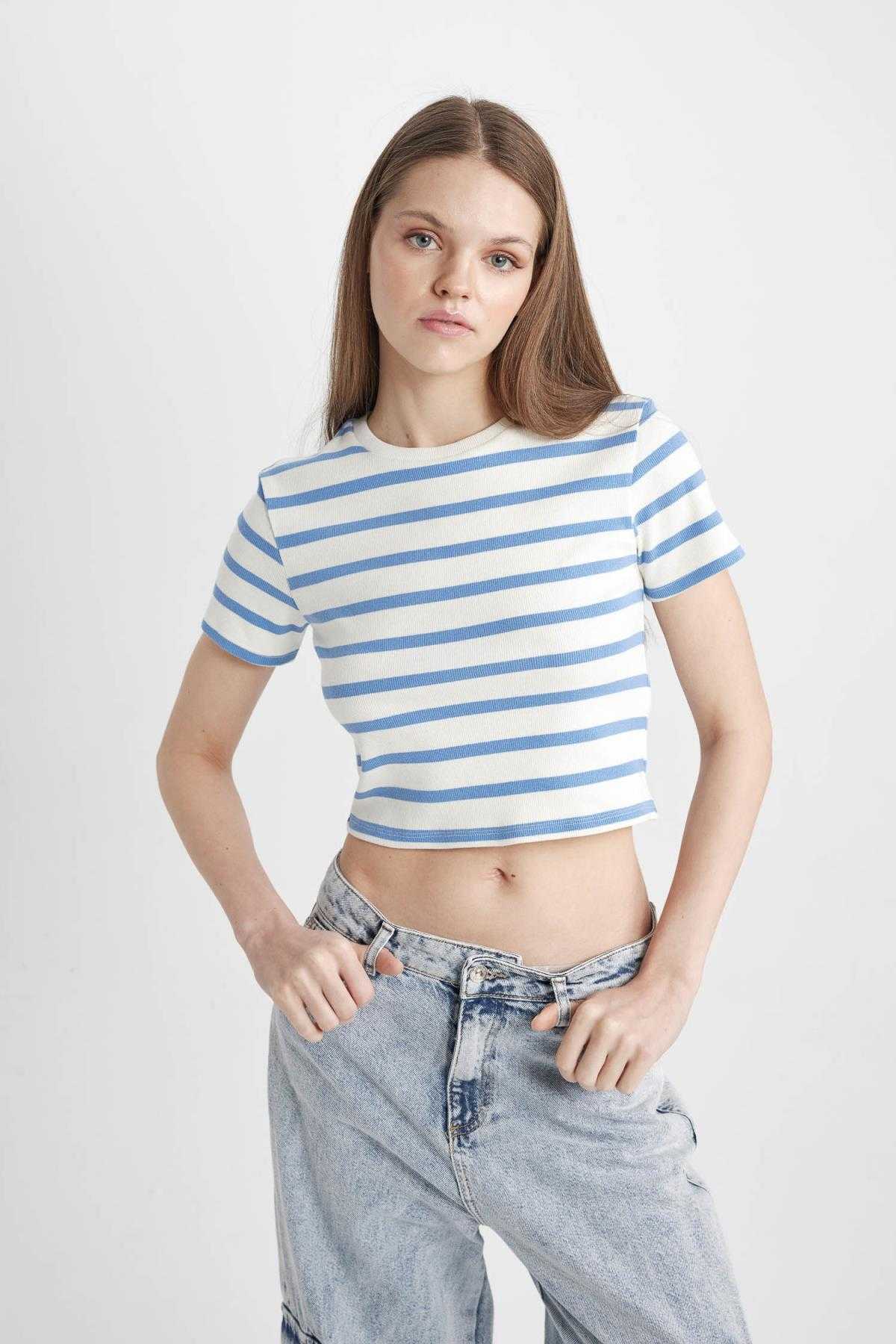 تیشرت آستین کوتاه راه راه باحال