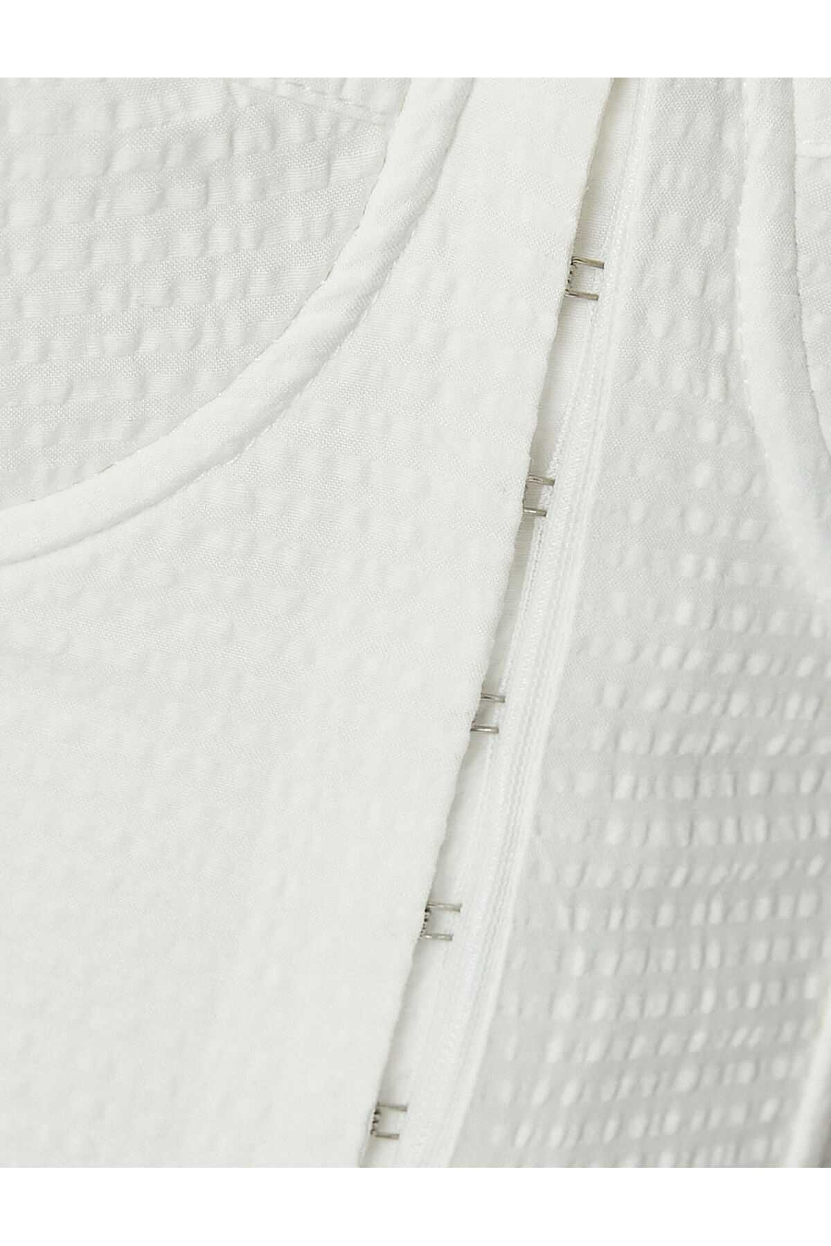 بلوز کراپ کرست آستین بادکنکی یقه دلبر