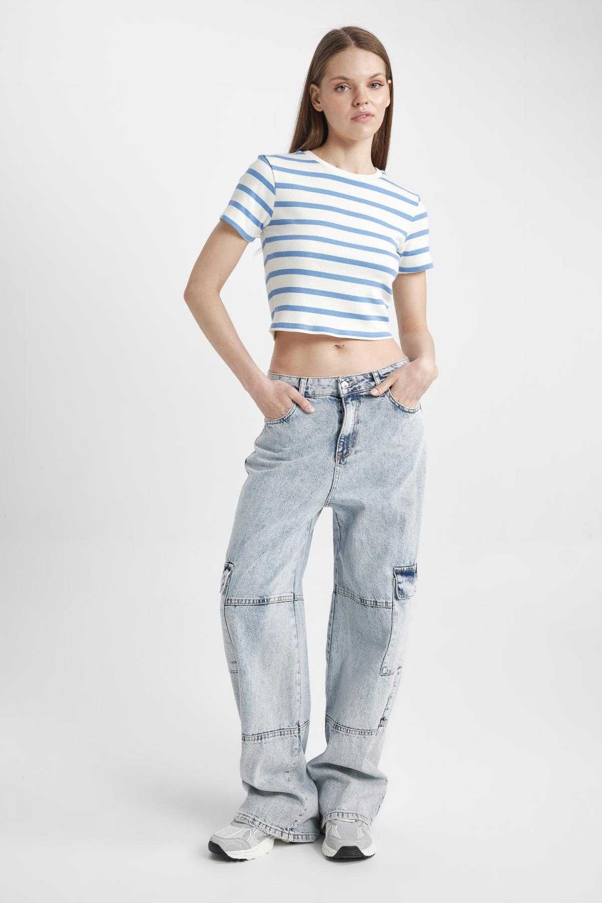 تیشرت آستین کوتاه راه راه باحال