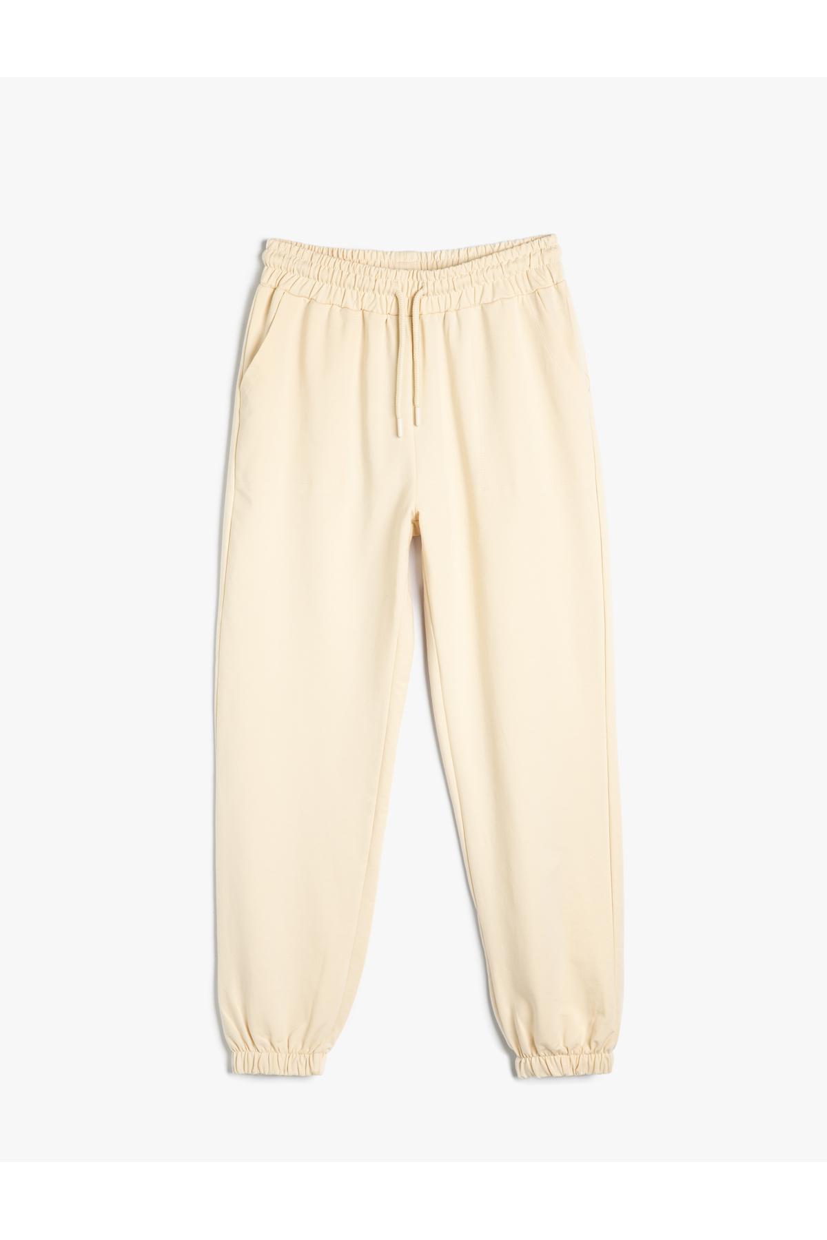 شلوار ورزشی جوگر اسپرت جیبی کمری بالا کمربند پنبه ای مناسب