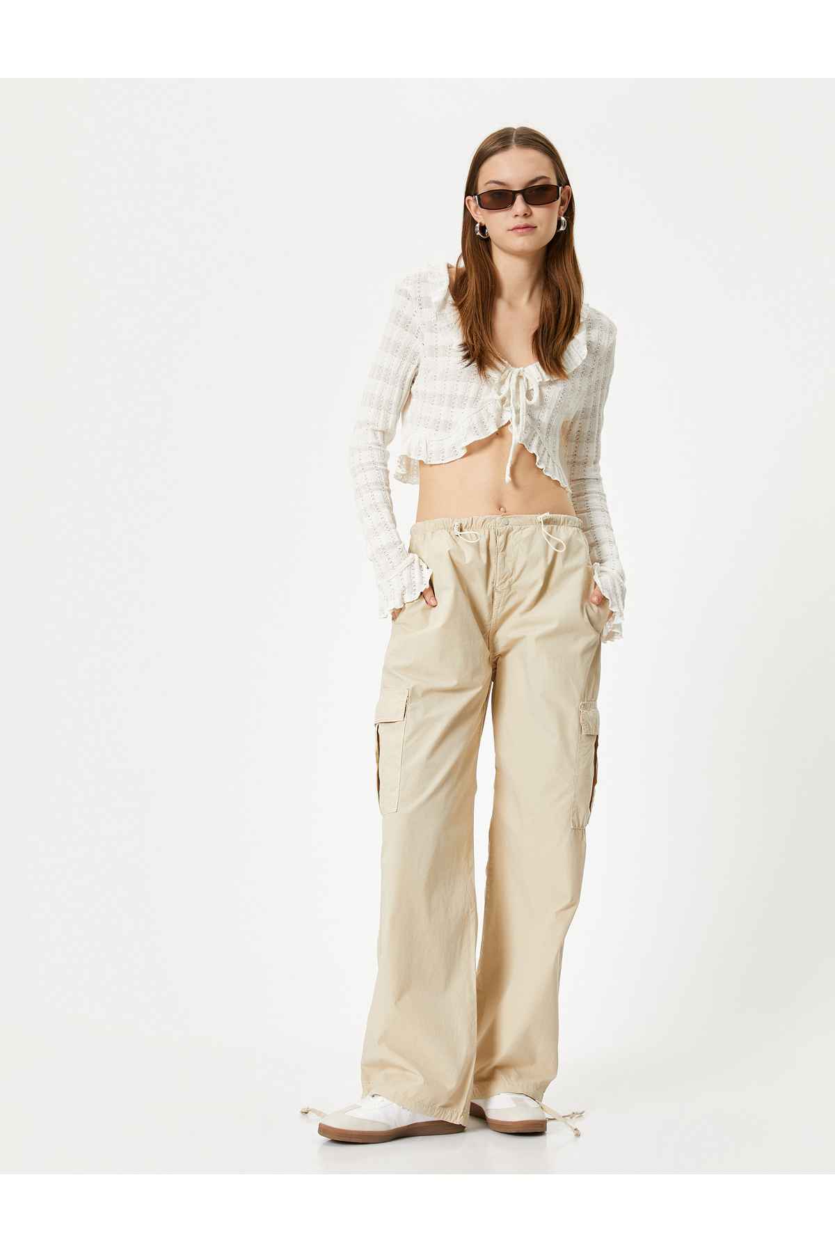 جیب شلوار باری سایز بزرگ با کمر کم الاستیک