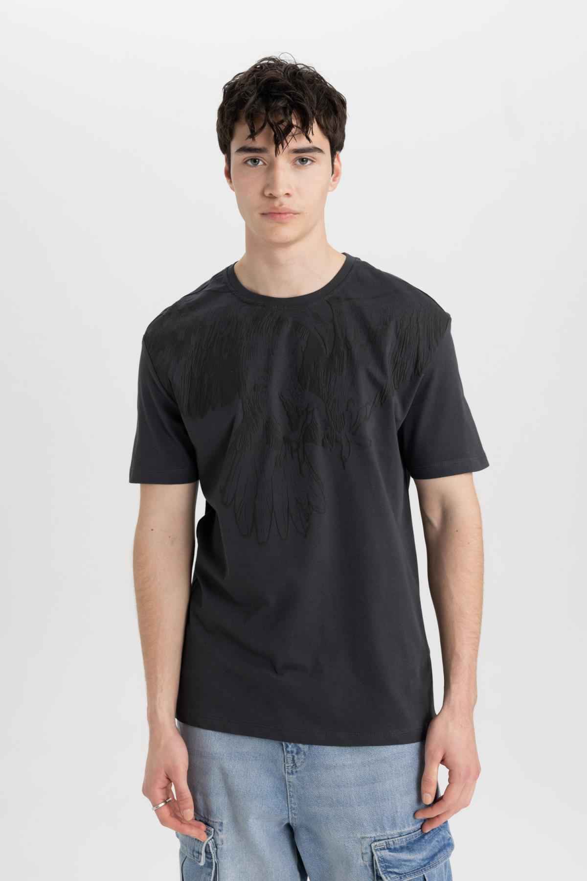 تیشرت آستین کوتاه چاپ شده با یقه معمولی B8485x24sm