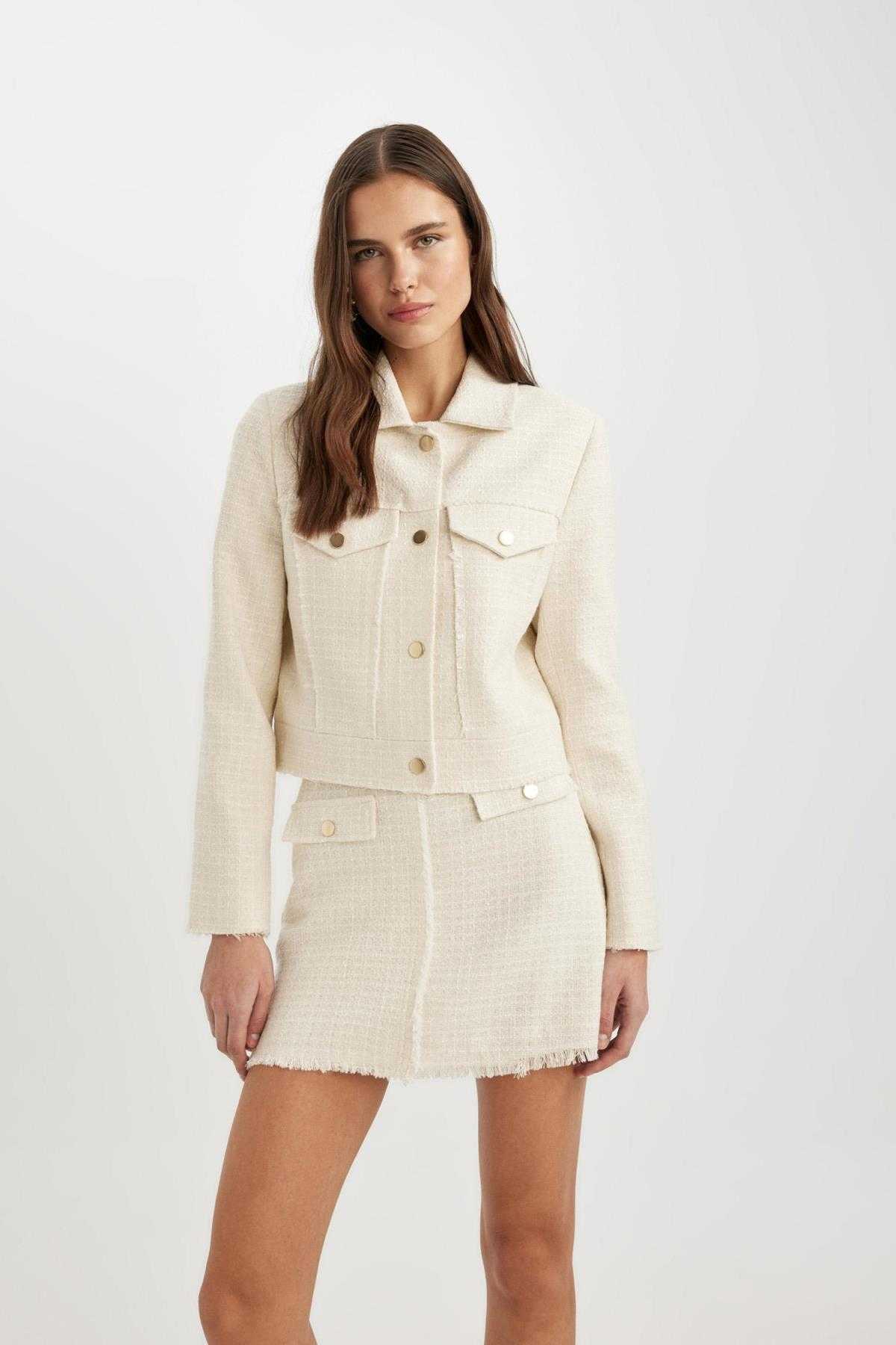 ژاکت تیشرت یقه کراپ