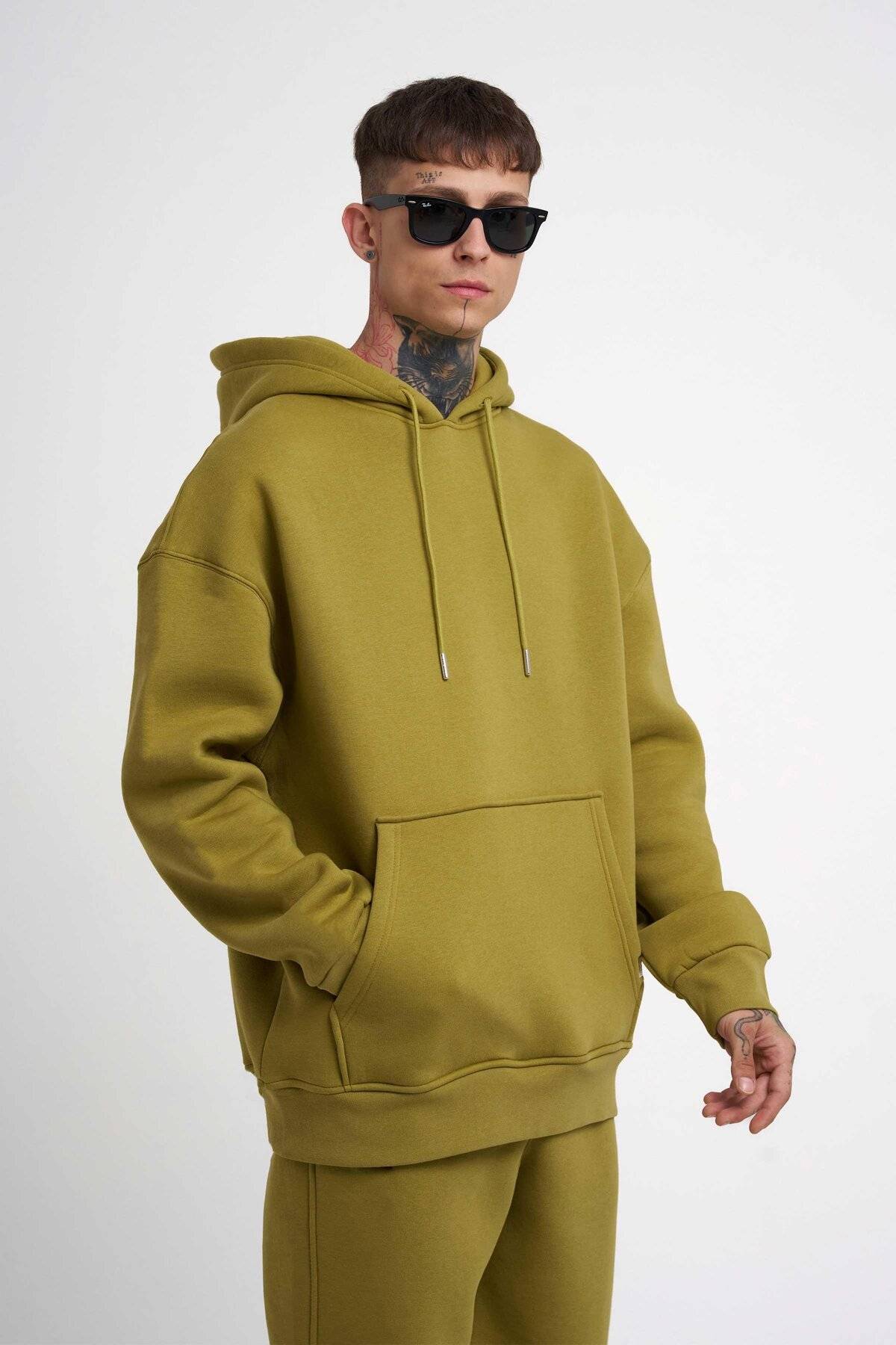 سویشرت جیبی سایز بزرگ یاسی یخی