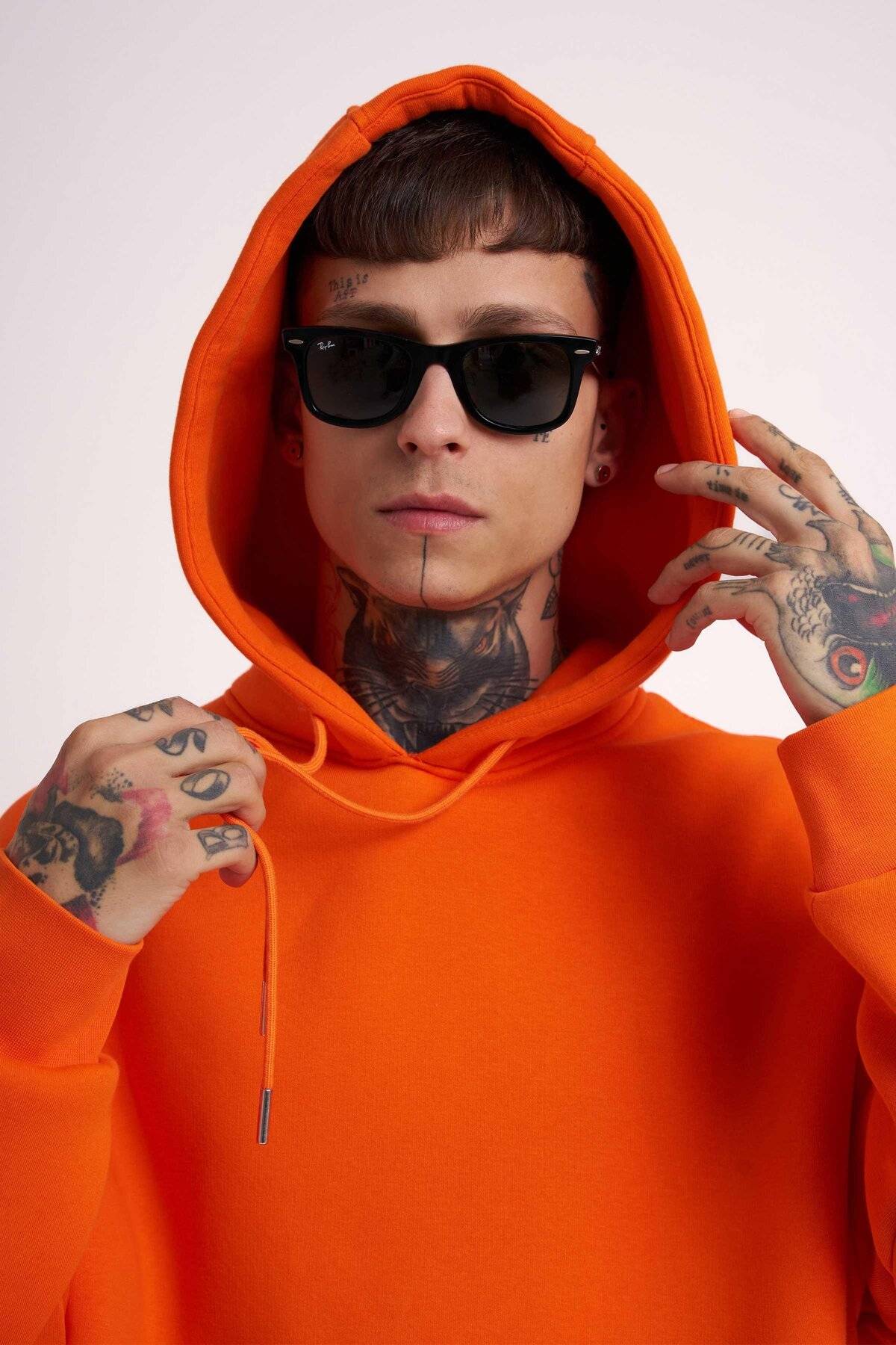 سویشرت جیبی سایز بزرگ یاسی یخی