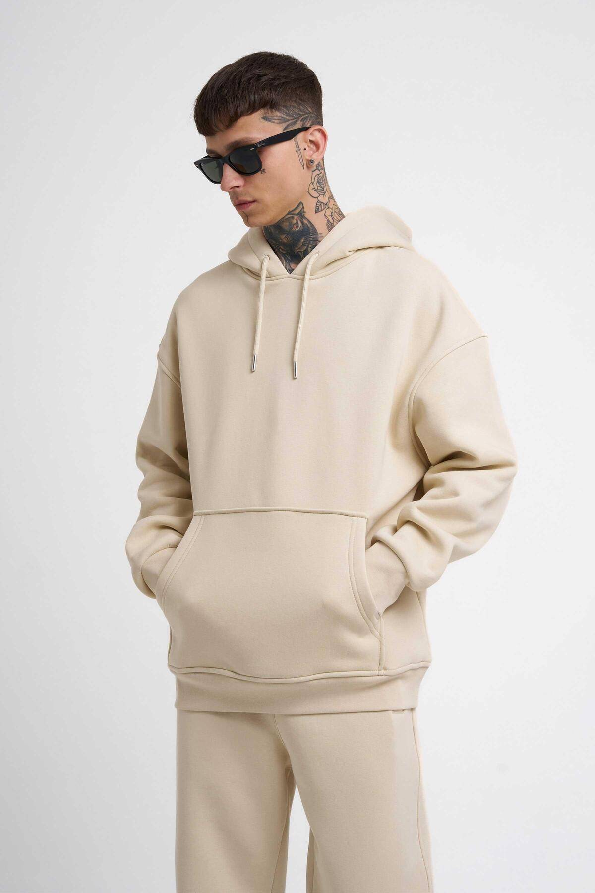 سویشرت جیبی سایز بزرگ یاسی یخی